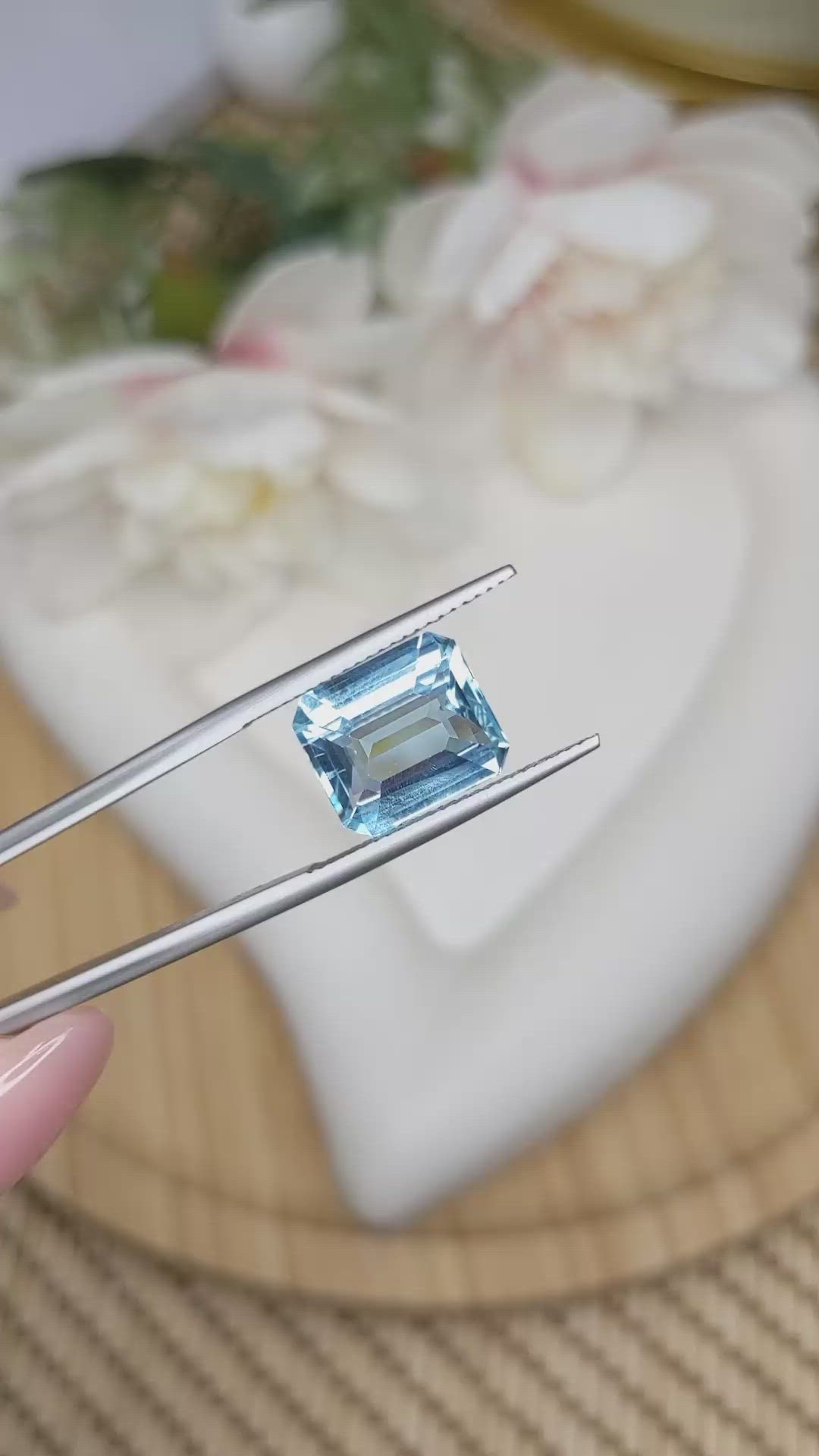 4.97 Ct. Blue Aquamarine from Brazil Size Video