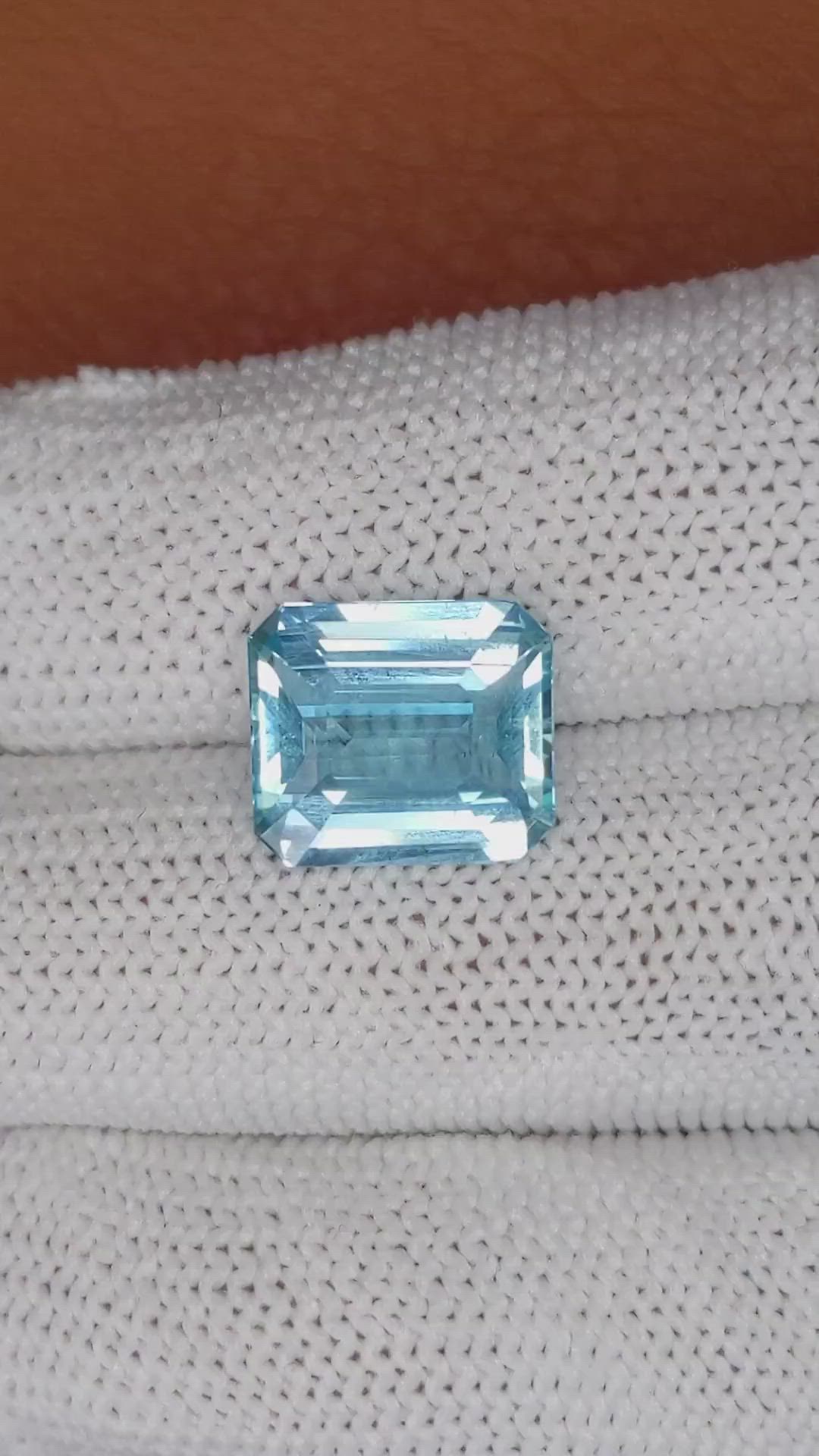 4.97 Ct. Blue Aquamarine from Brazil Size Video