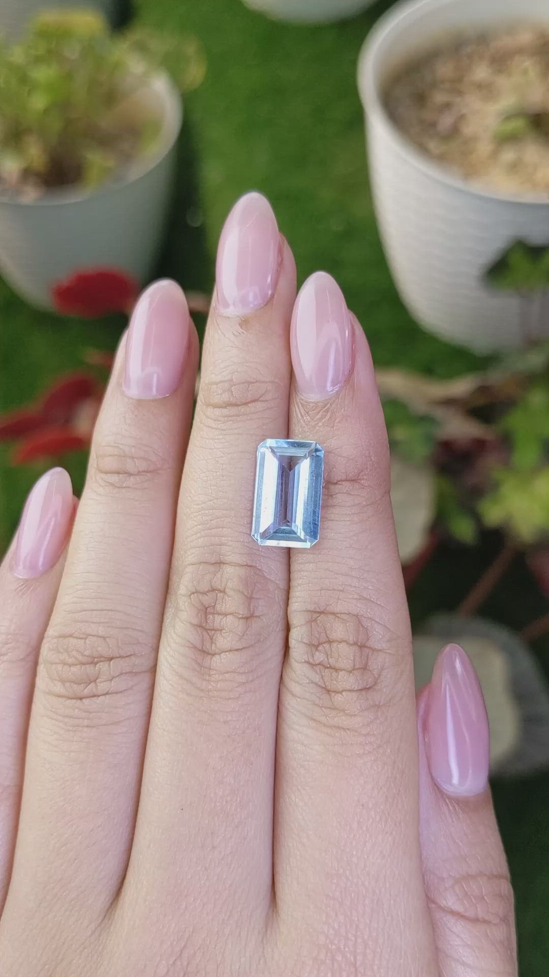 3.38 Ct. Blue Aquamarine from Brazil Size Video
