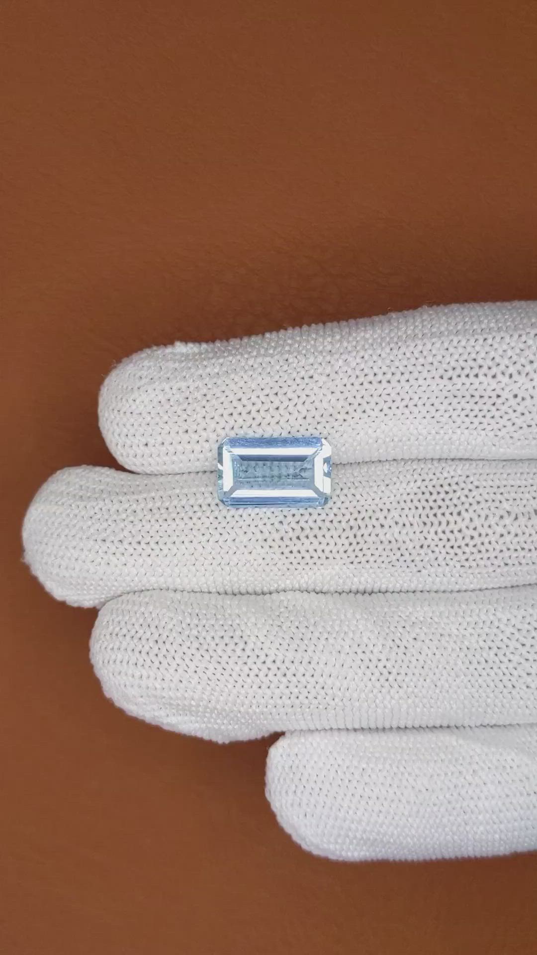 3.38 Ct. Blue Aquamarine from Brazil Size Video
