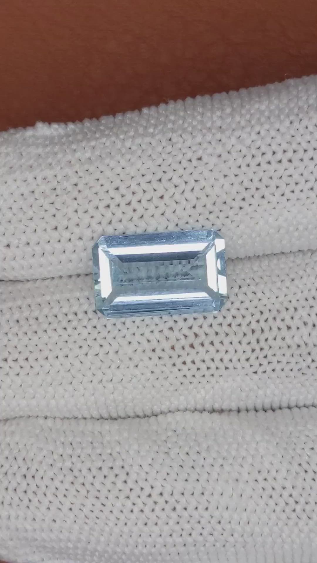3.38 Ct. Blue Aquamarine from Brazil Size Video