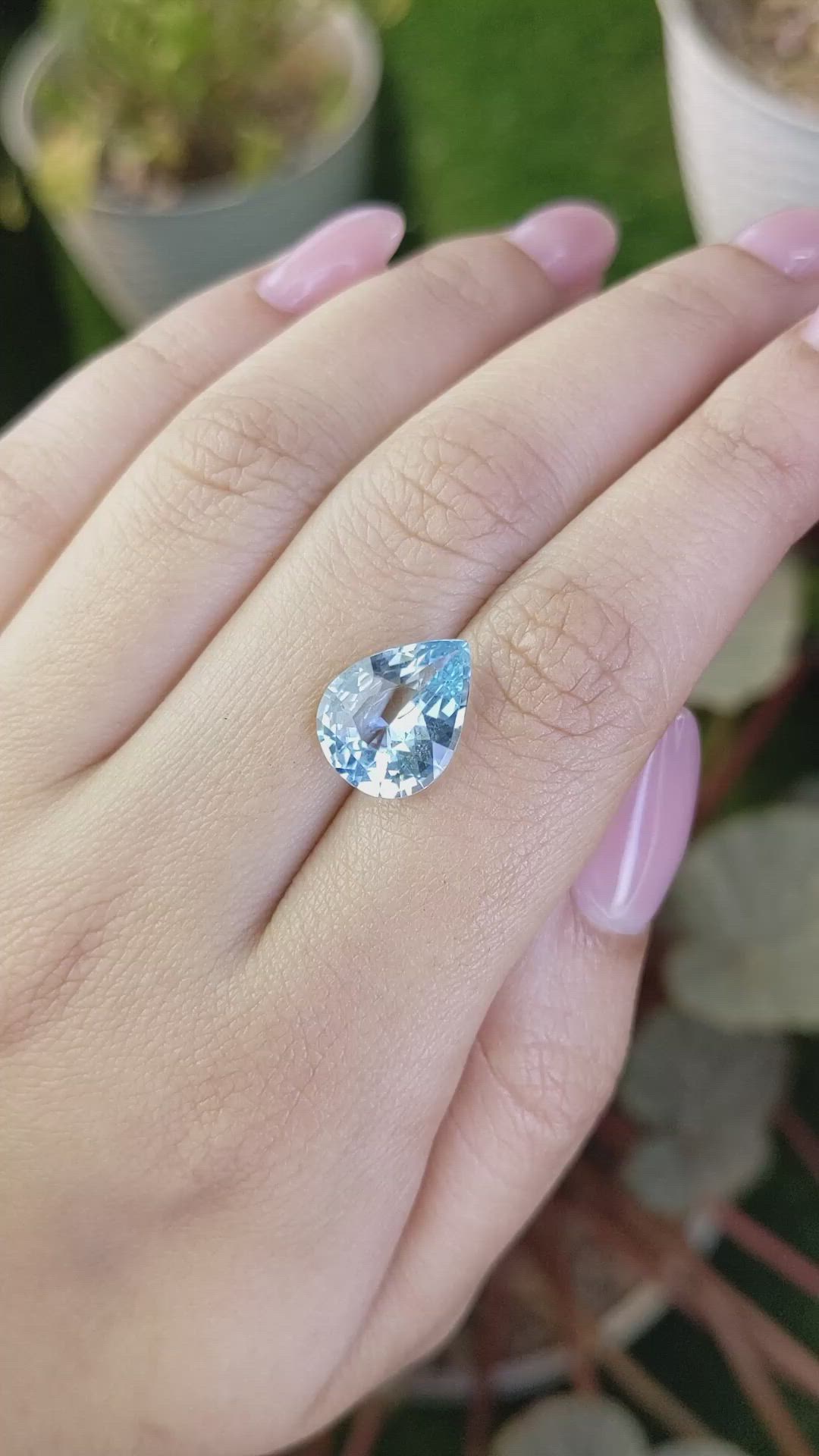 3.81 Ct. Blue Aquamarine from Brazil Size Video