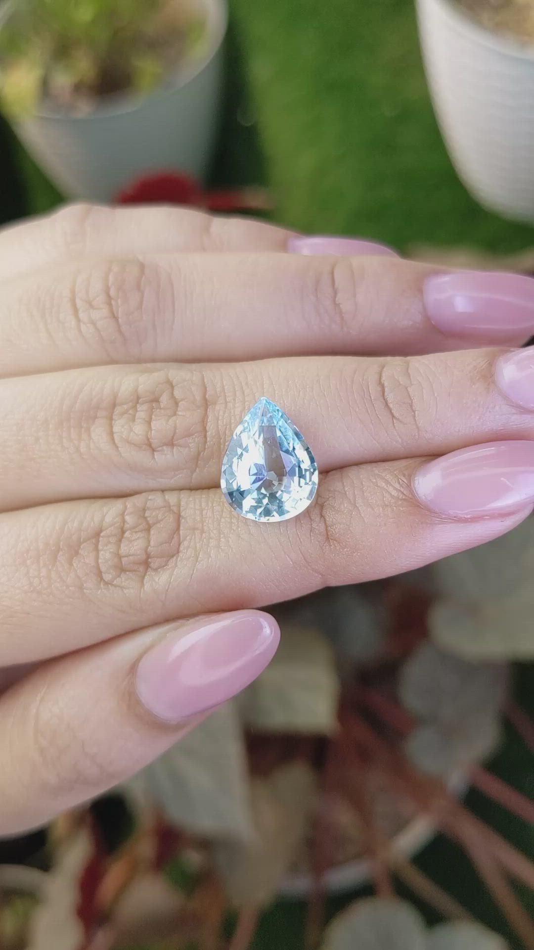 3.81 Ct. Blue Aquamarine from Brazil Size Video