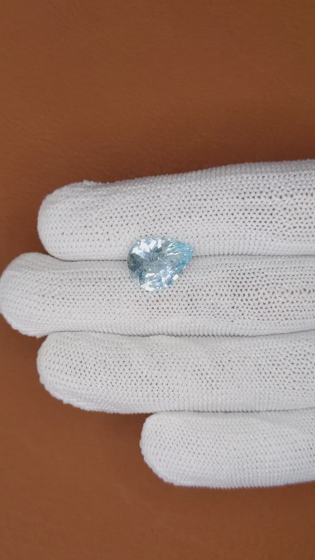 3.81 Ct. Blue Aquamarine from Brazil Size Video