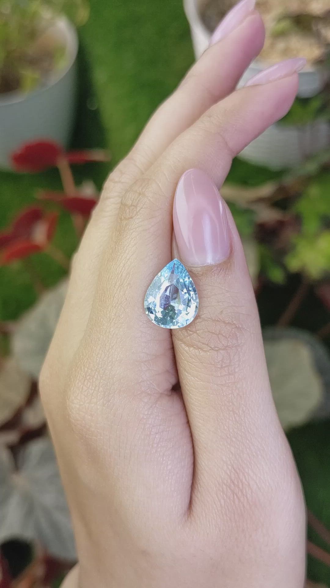 3.81 Ct. Blue Aquamarine from Brazil Size Video