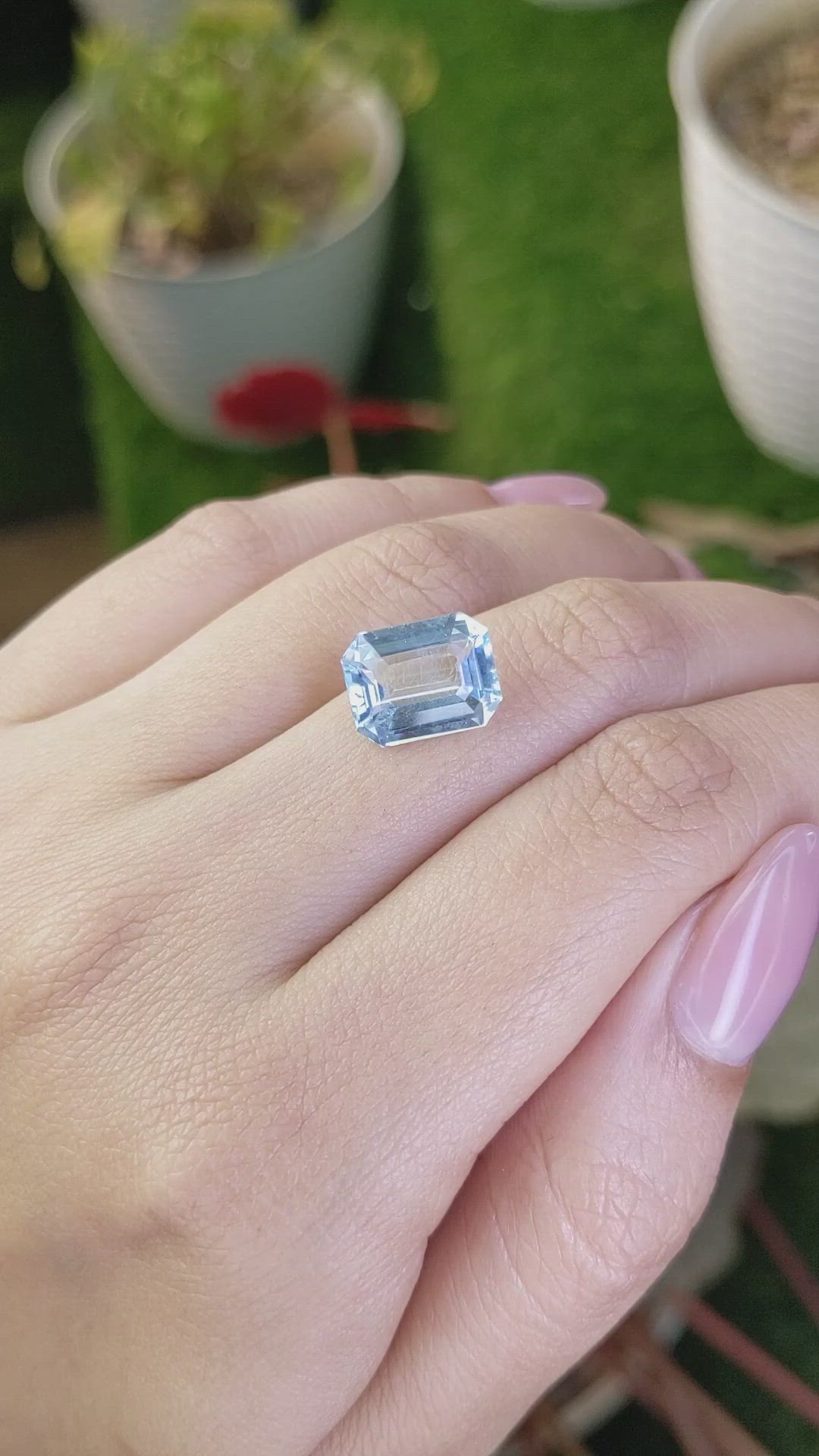 4.00 Ct. Blue Aquamarine from Brazil Size Video