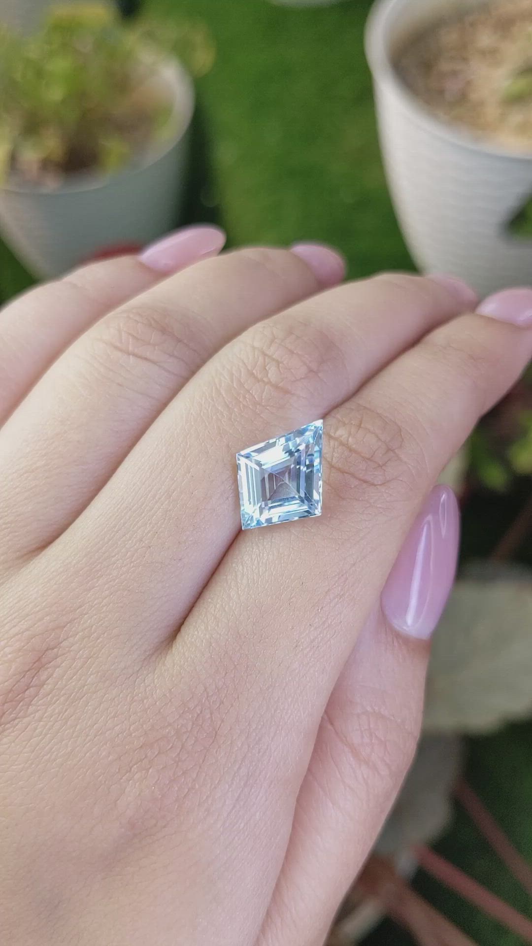 3.84 Ct. Blue Aquamarine from Brazil Size Video