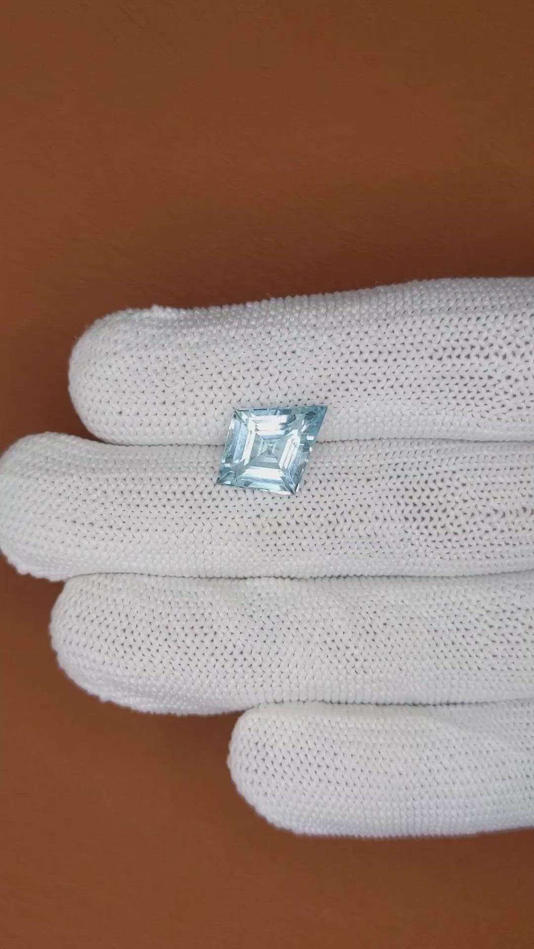 3.84 Ct. Blue Aquamarine from Brazil Size Video