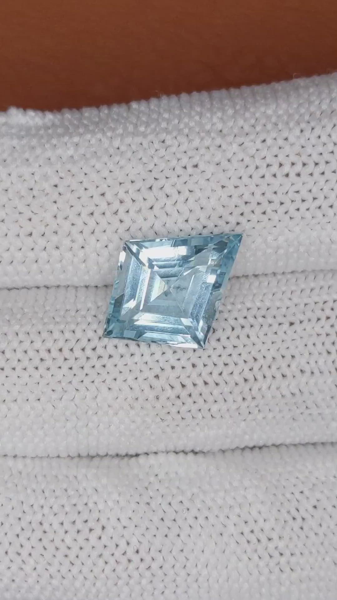 3.84 Ct. Blue Aquamarine from Brazil Size Video