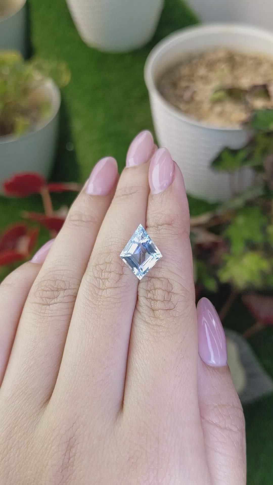 3.84 Ct. Blue Aquamarine from Brazil Size Video