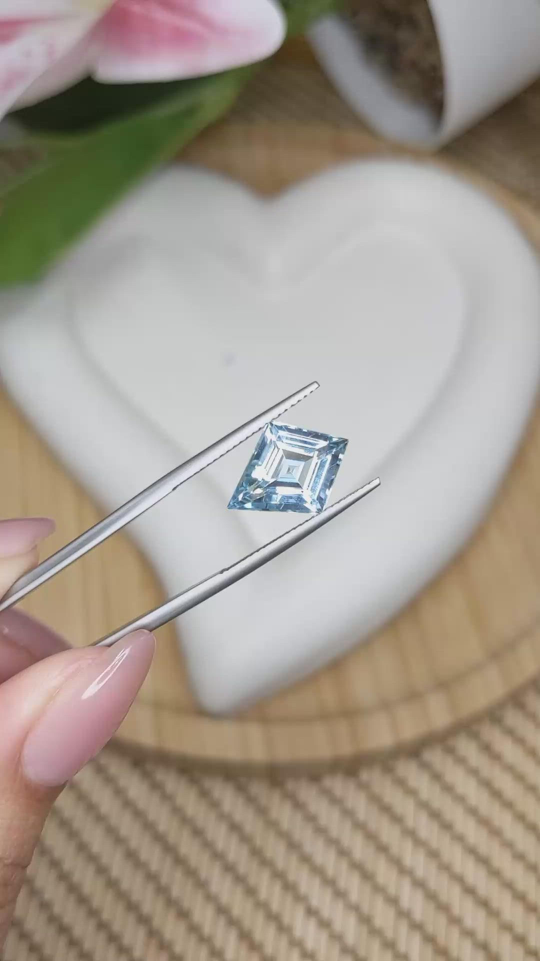 3.84 Ct. Blue Aquamarine from Brazil Size Video