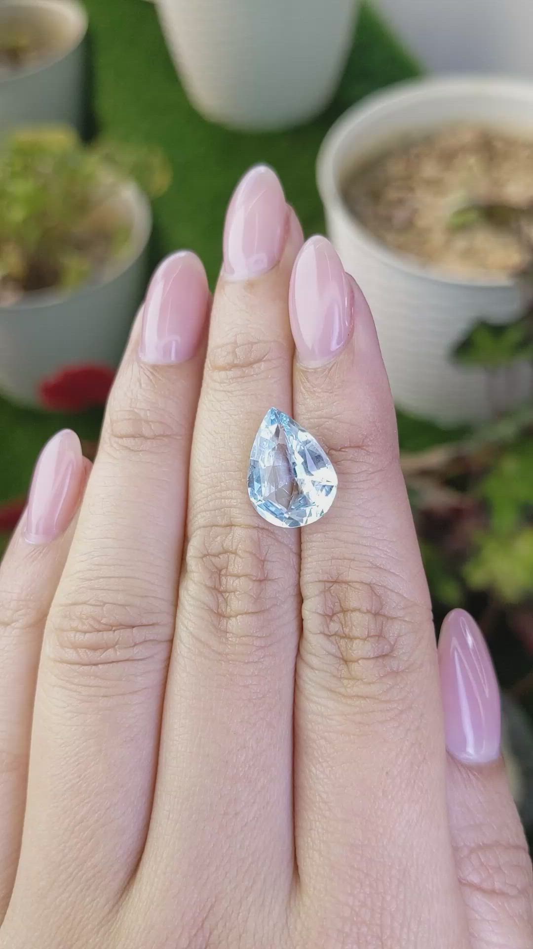4.50 Ct. Blue Aquamarine from Brazil Size Video