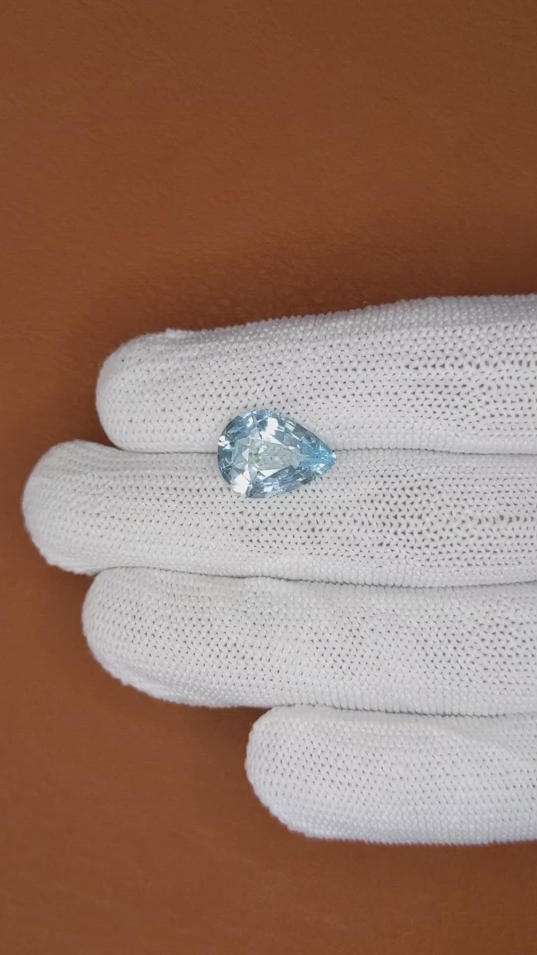 4.50 Ct. Blue Aquamarine from Brazil Size Video