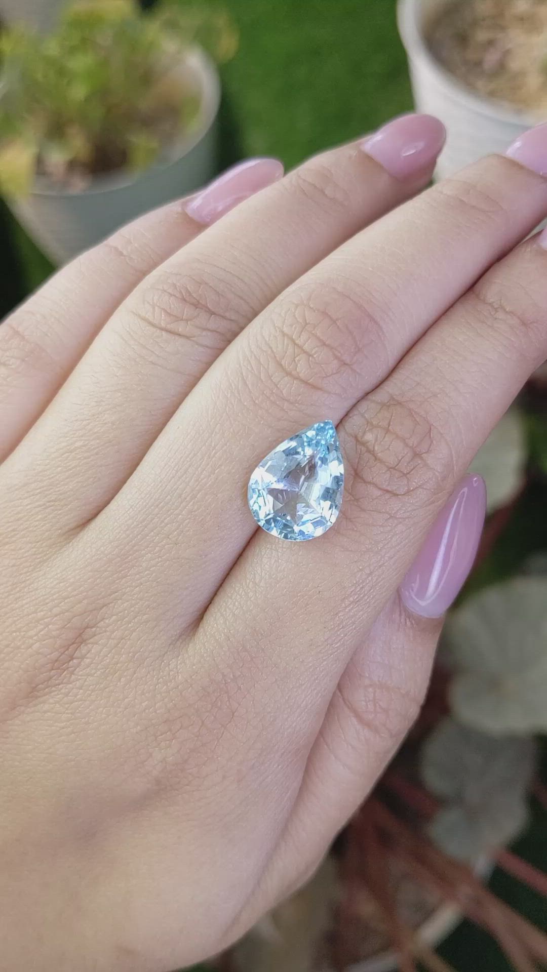 4.50 Ct. Blue Aquamarine from Brazil Size Video