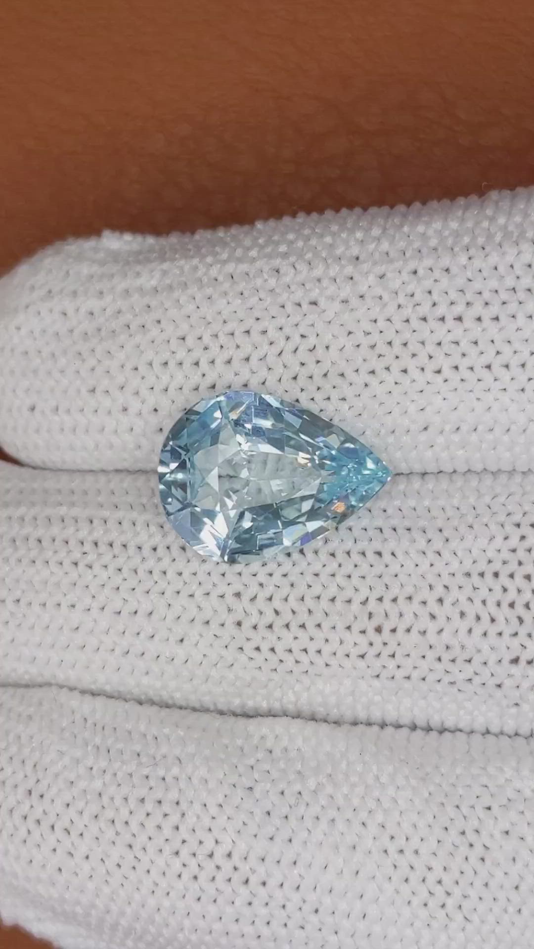 4.50 Ct. Blue Aquamarine from Brazil Size Video