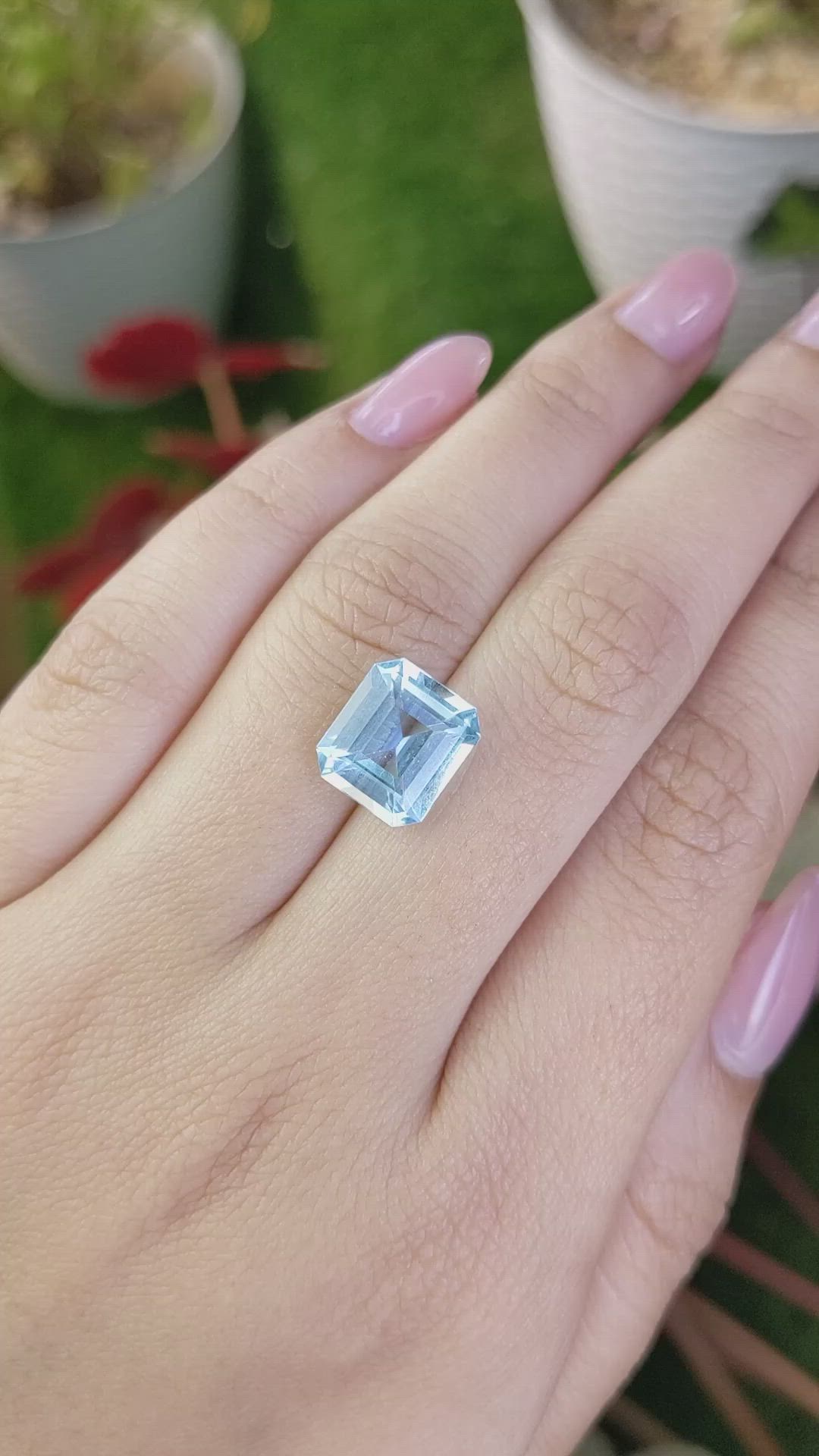 4.14 Ct. Blue Aquamarine from Brazil Size Video