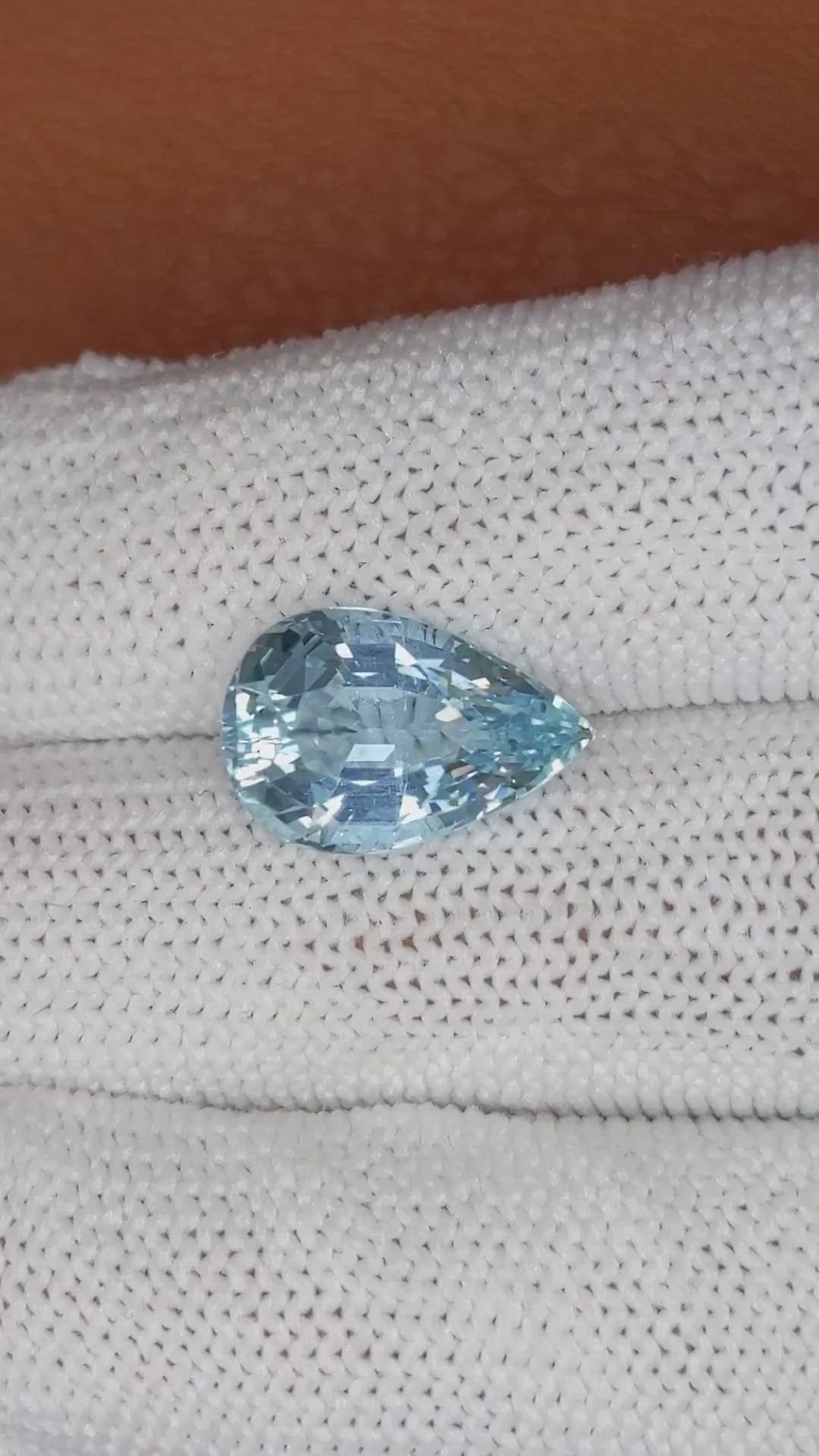 4.76 Ct. Blue Aquamarine from Brazil Size Video