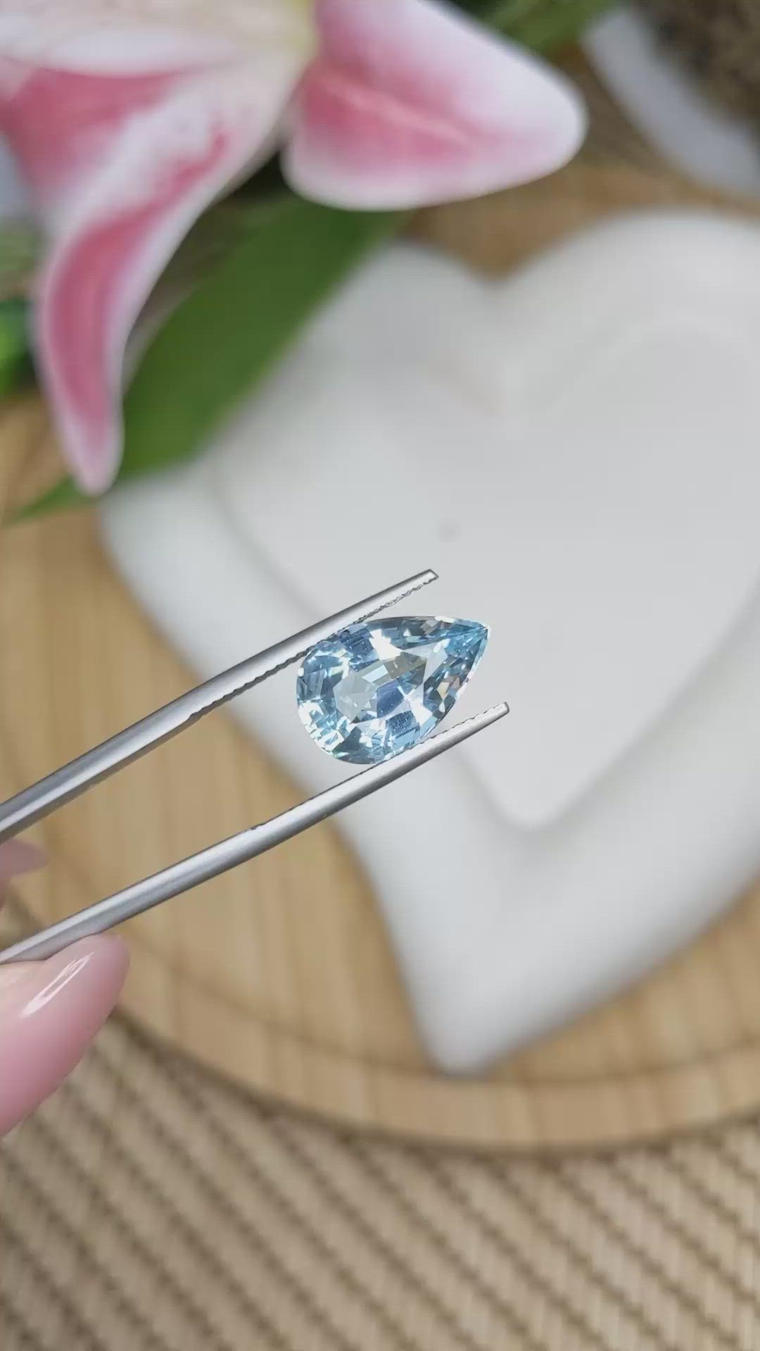 4.76 Ct. Blue Aquamarine from Brazil Size Video