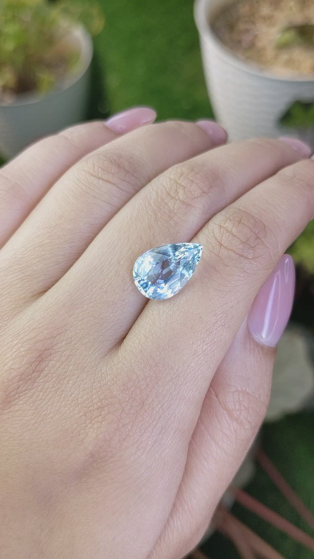 4.76 Ct. Blue Aquamarine from Brazil Size Video