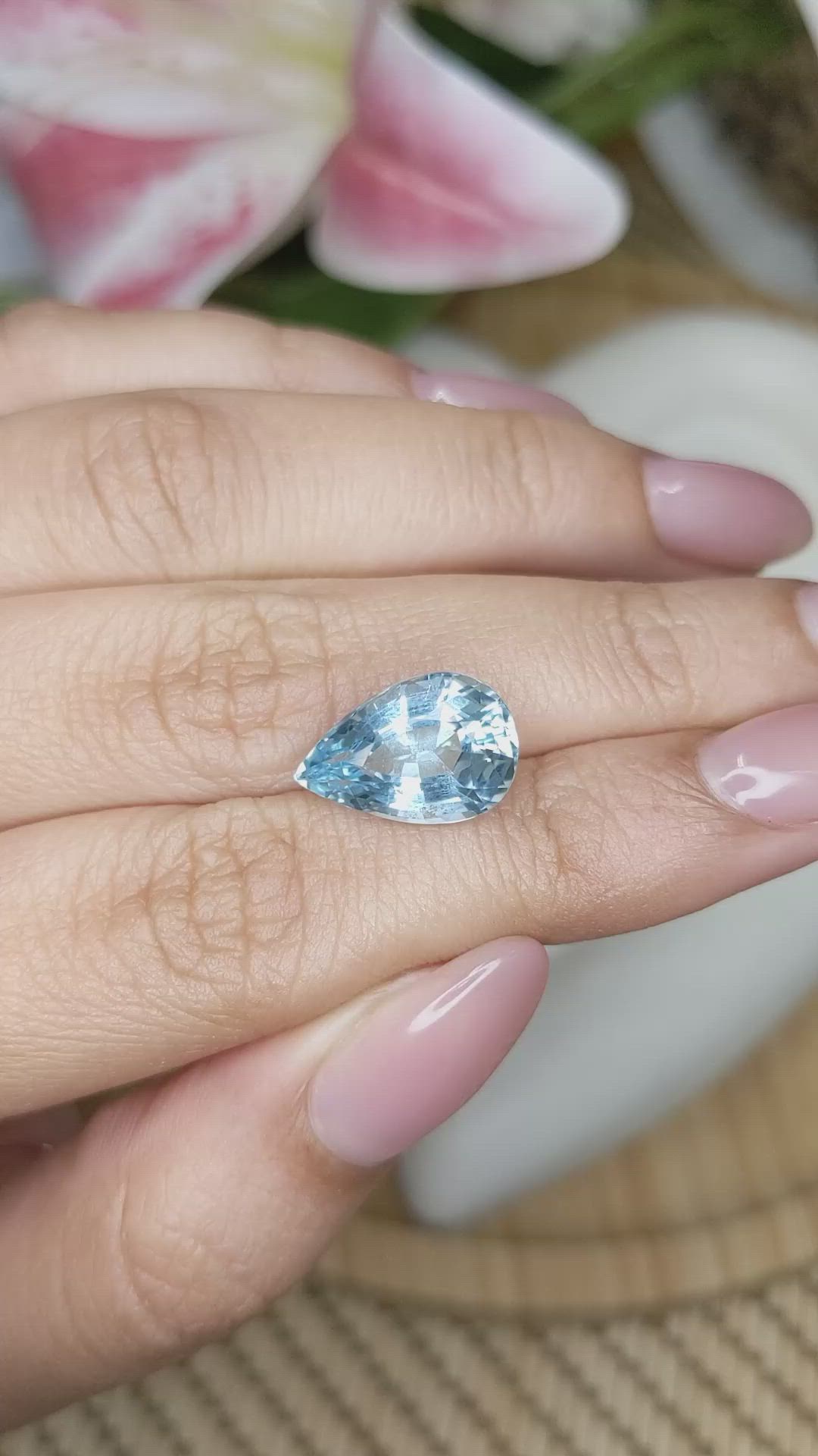 4.76 Ct. Blue Aquamarine from Brazil Size Video