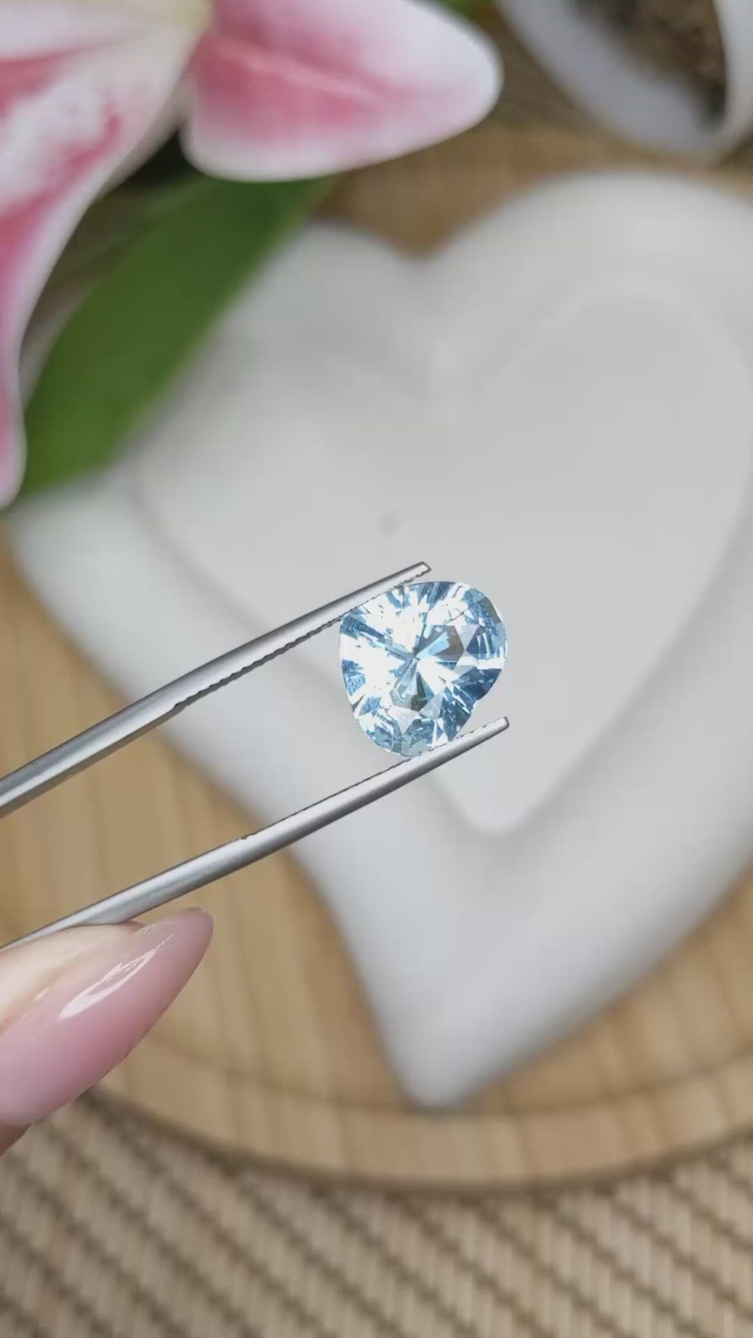 3.86 Ct. Blue Aquamarine from Brazil Size Video