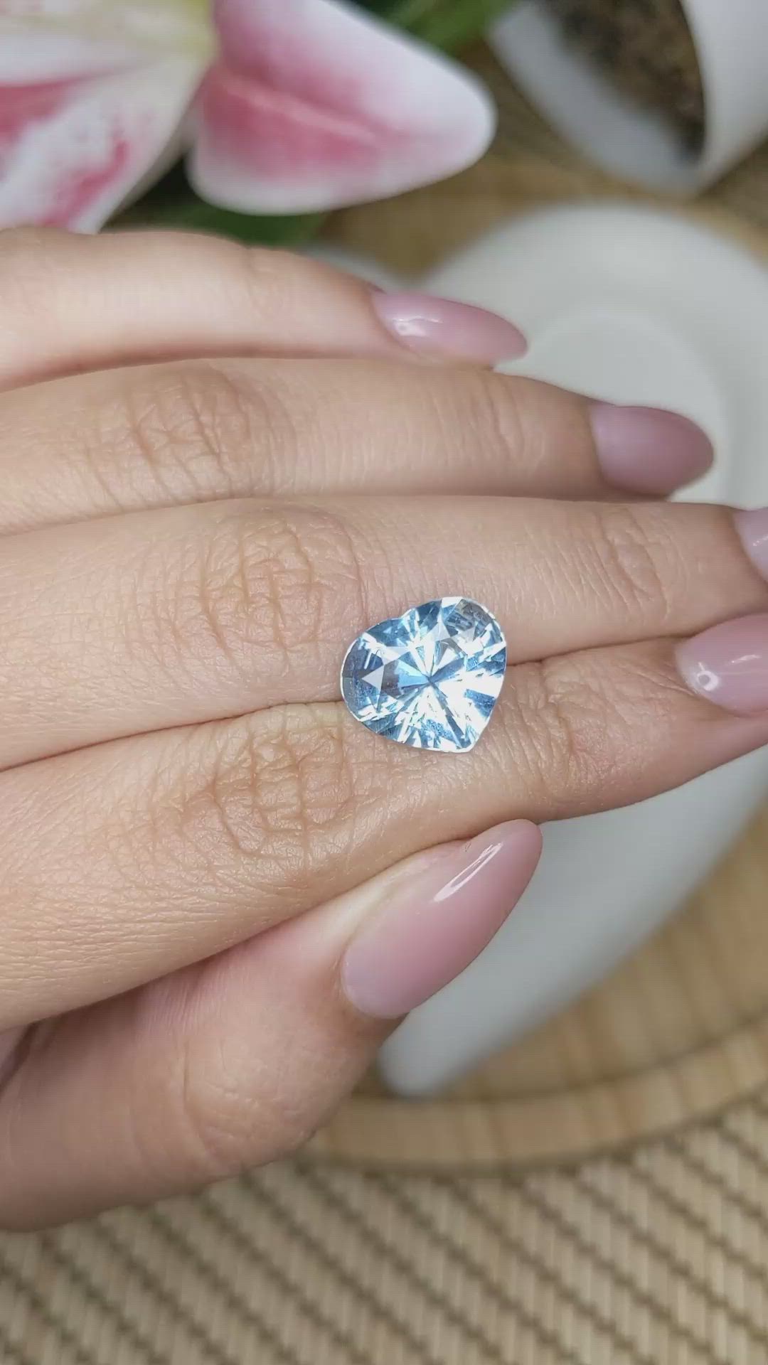 3.86 Ct. Blue Aquamarine from Brazil Size Video