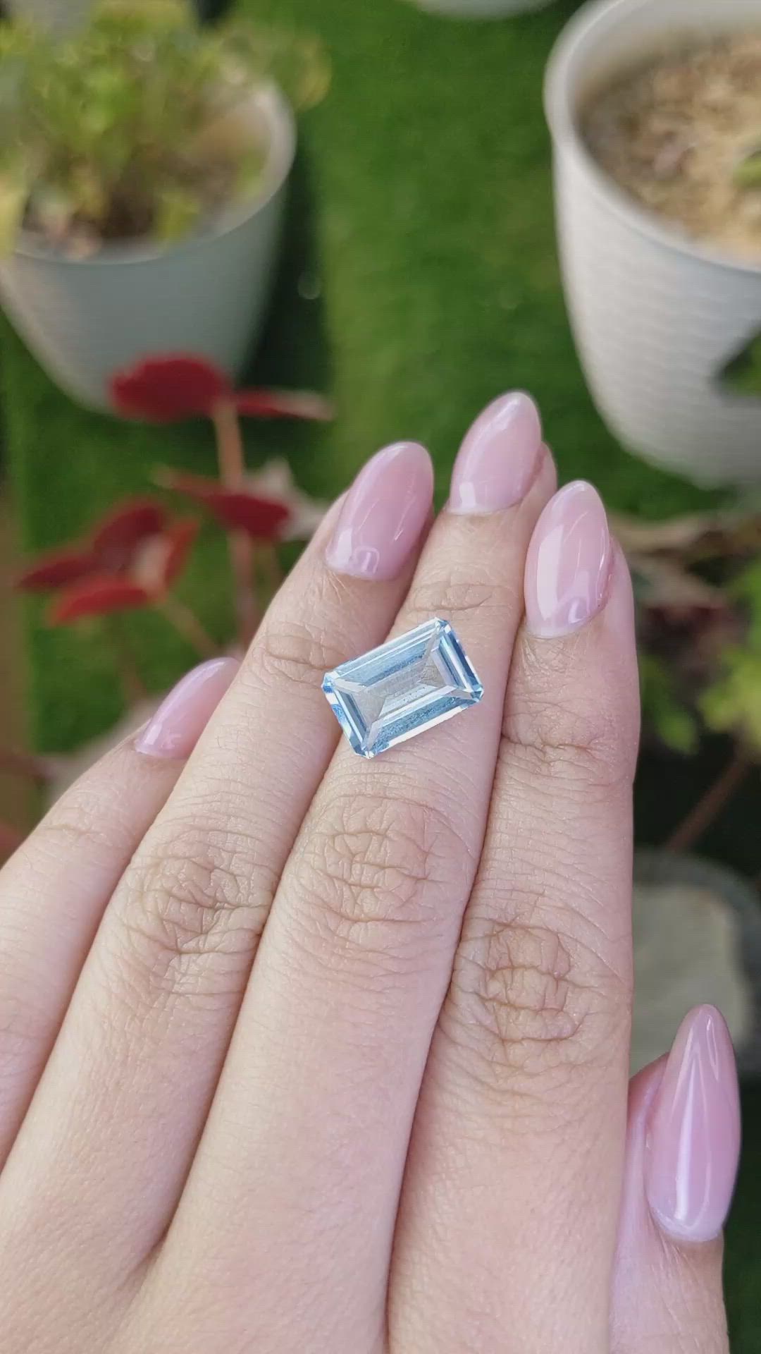 4.04 Ct. Blue Aquamarine from Brazil Size Video