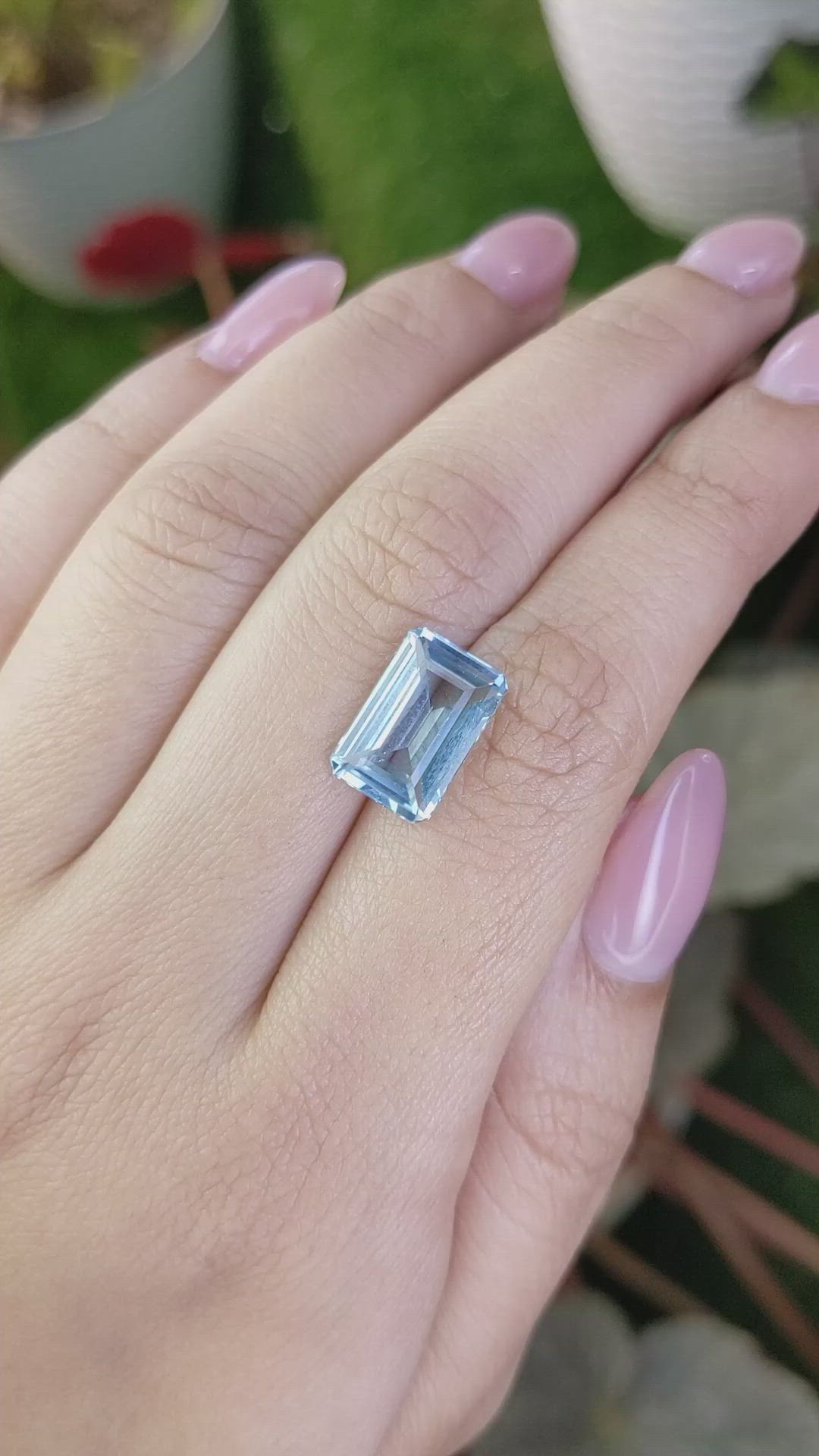 4.04 Ct. Blue Aquamarine from Brazil Size Video
