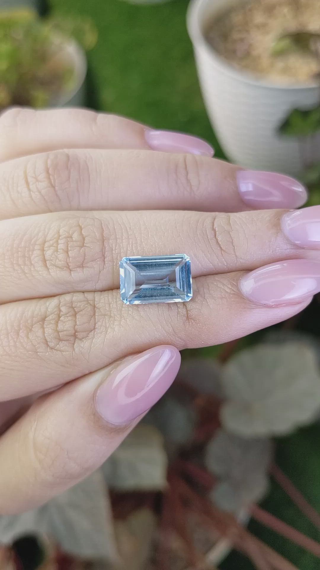 4.04 Ct. Blue Aquamarine from Brazil Size Video