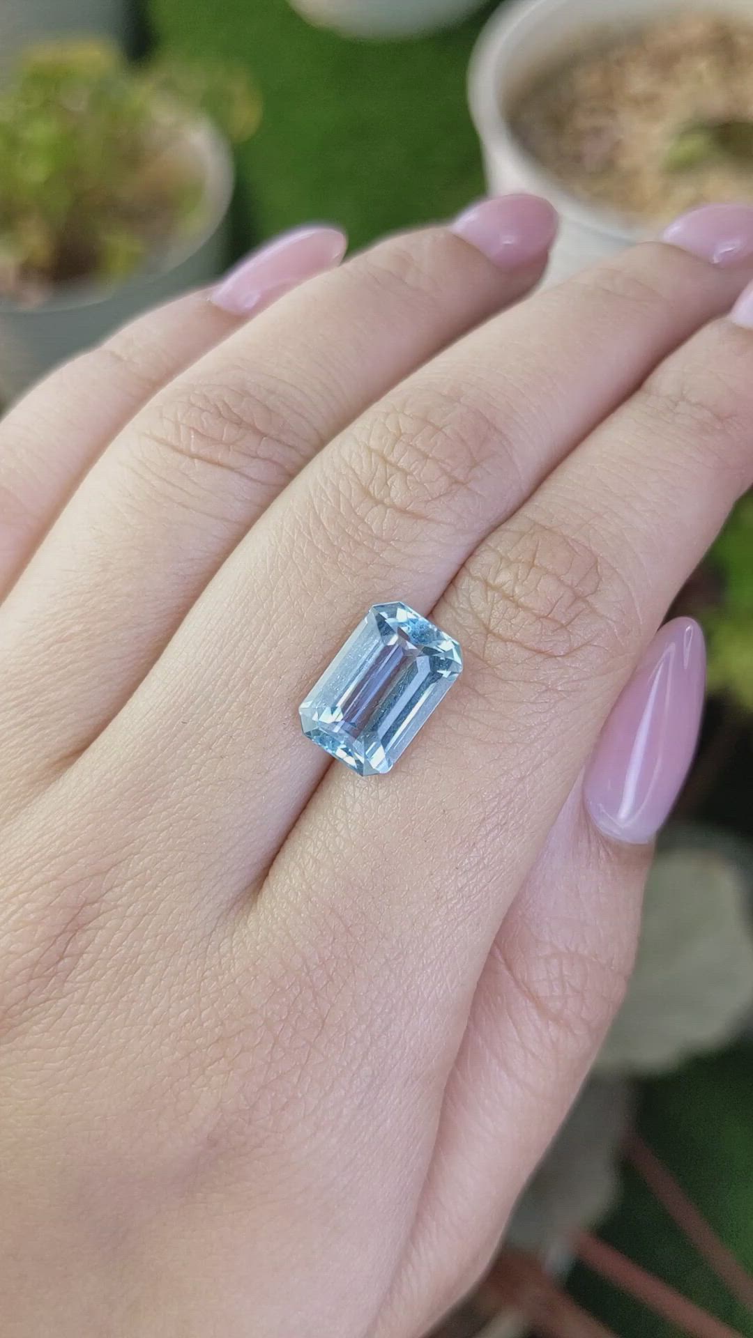 4.42 Ct. Blue Aquamarine from Brazil Size Video
