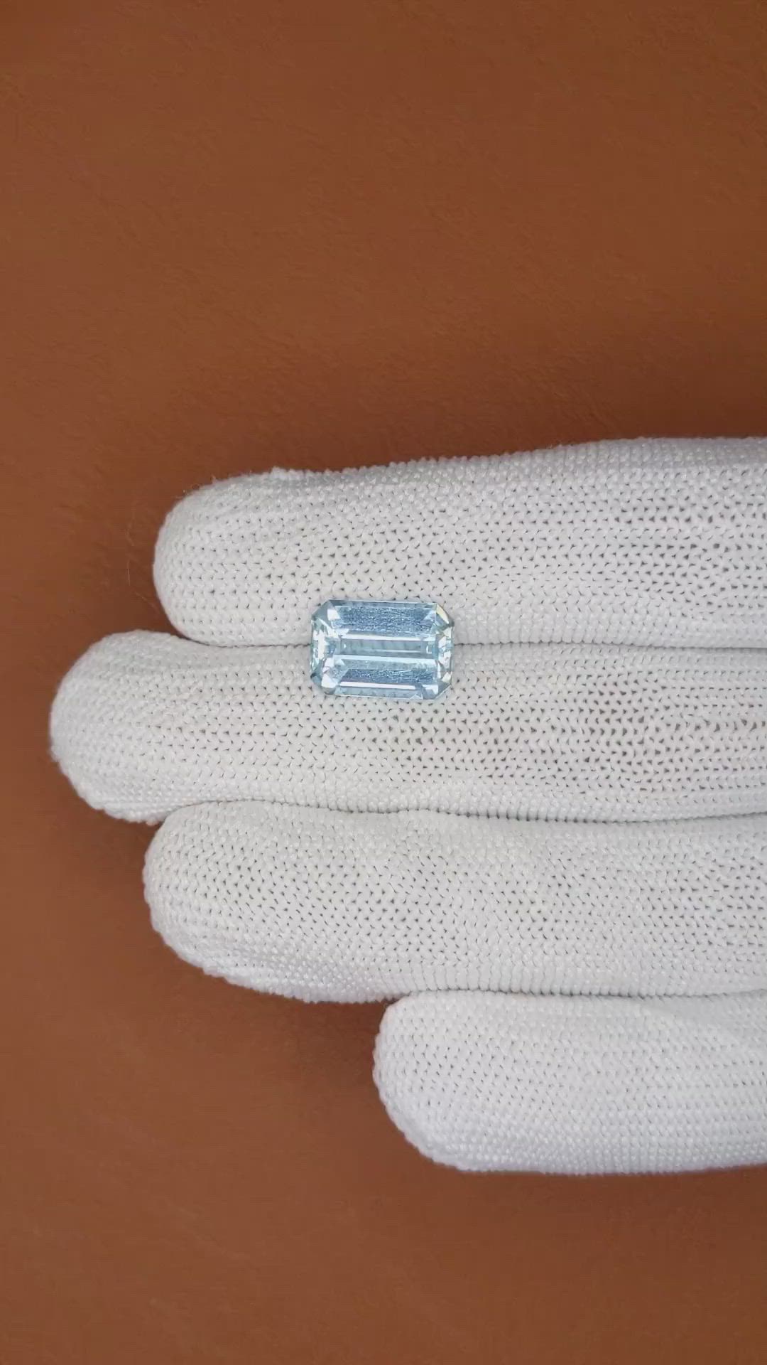 4.42 Ct. Blue Aquamarine from Brazil Size Video