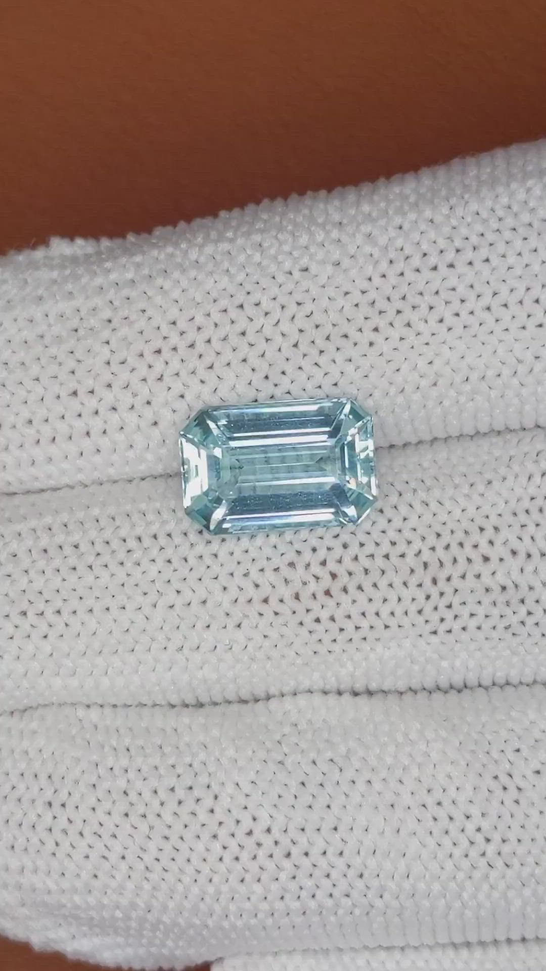 3.64 Ct. Blue Aquamarine from Brazil Size Video