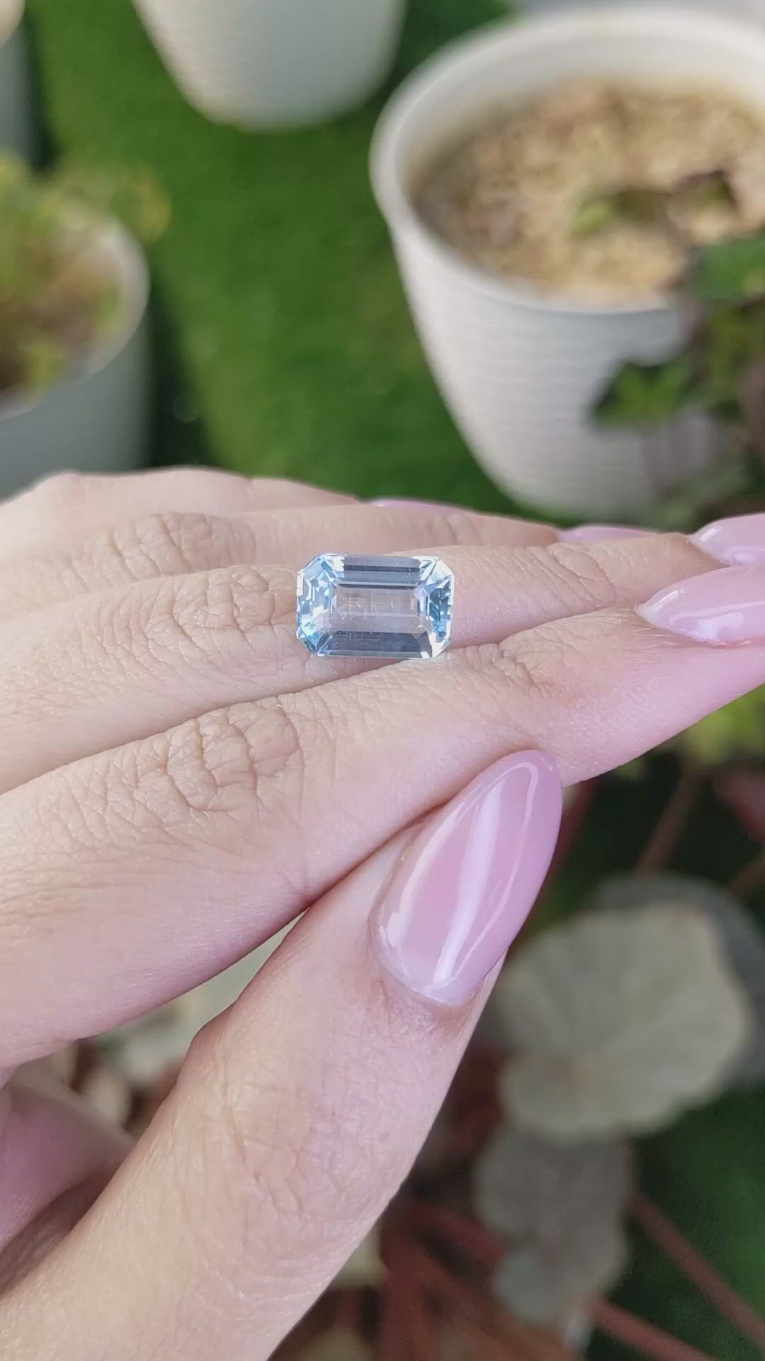 3.64 Ct. Blue Aquamarine from Brazil Size Video