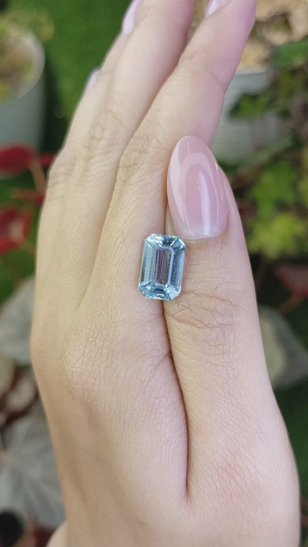 3.64 Ct. Blue Aquamarine from Brazil Size Video
