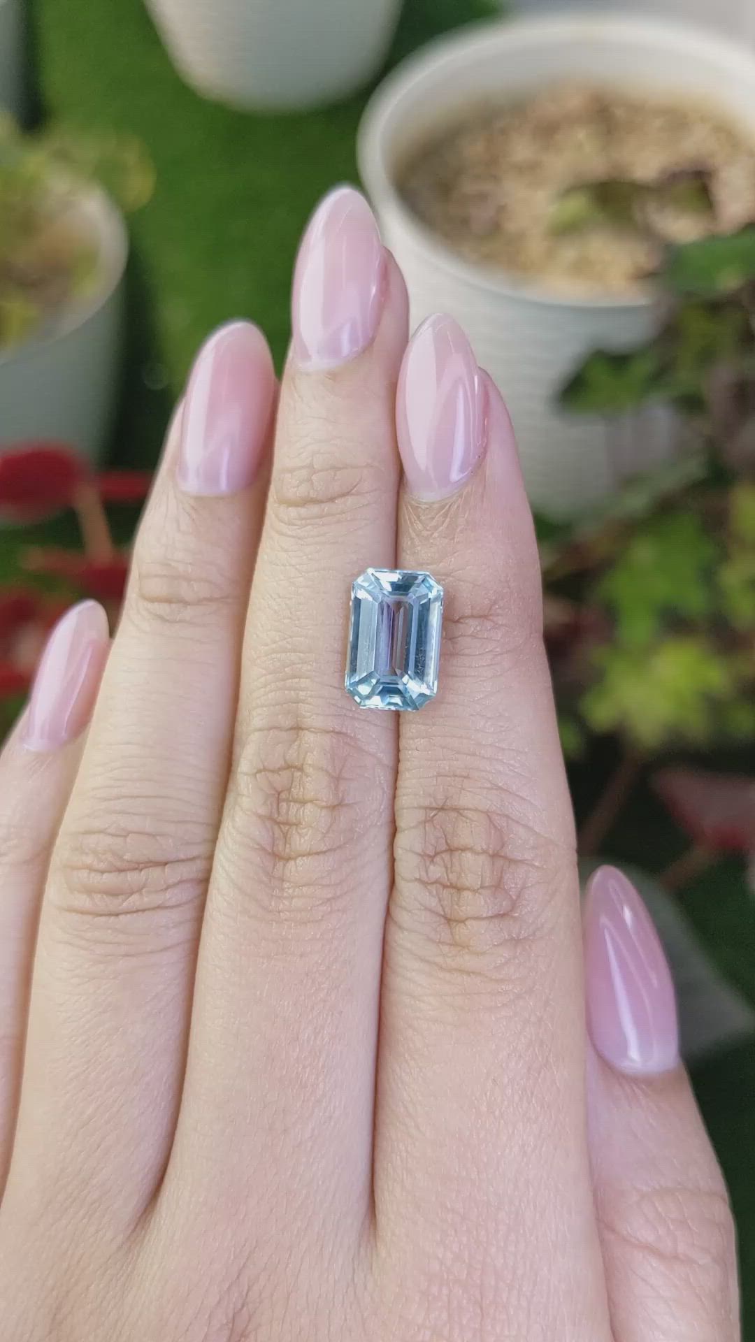 3.64 Ct. Blue Aquamarine from Brazil Size Video