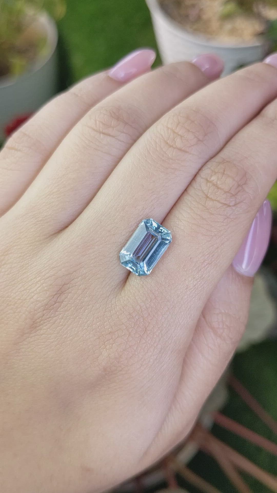 3.64 Ct. Blue Aquamarine from Brazil Size Video