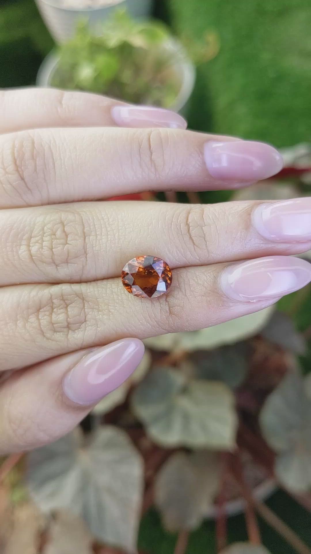 3.29 Ct. Reddish Orange Hessonite Garnet from Madagascar Size Video
