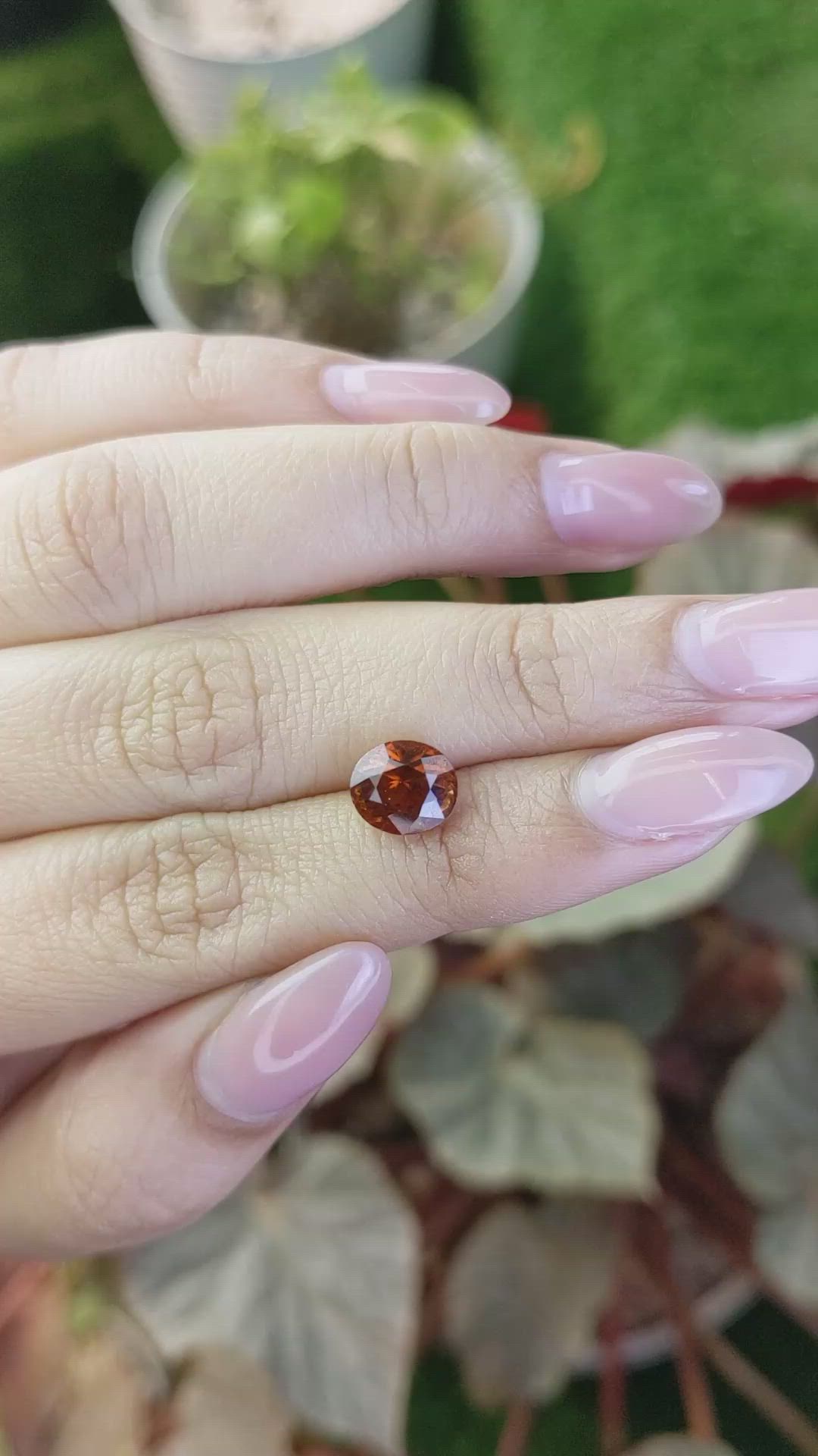 2.57 Ct. Reddish Orange Hessonite Garnet from Madagascar Size Video