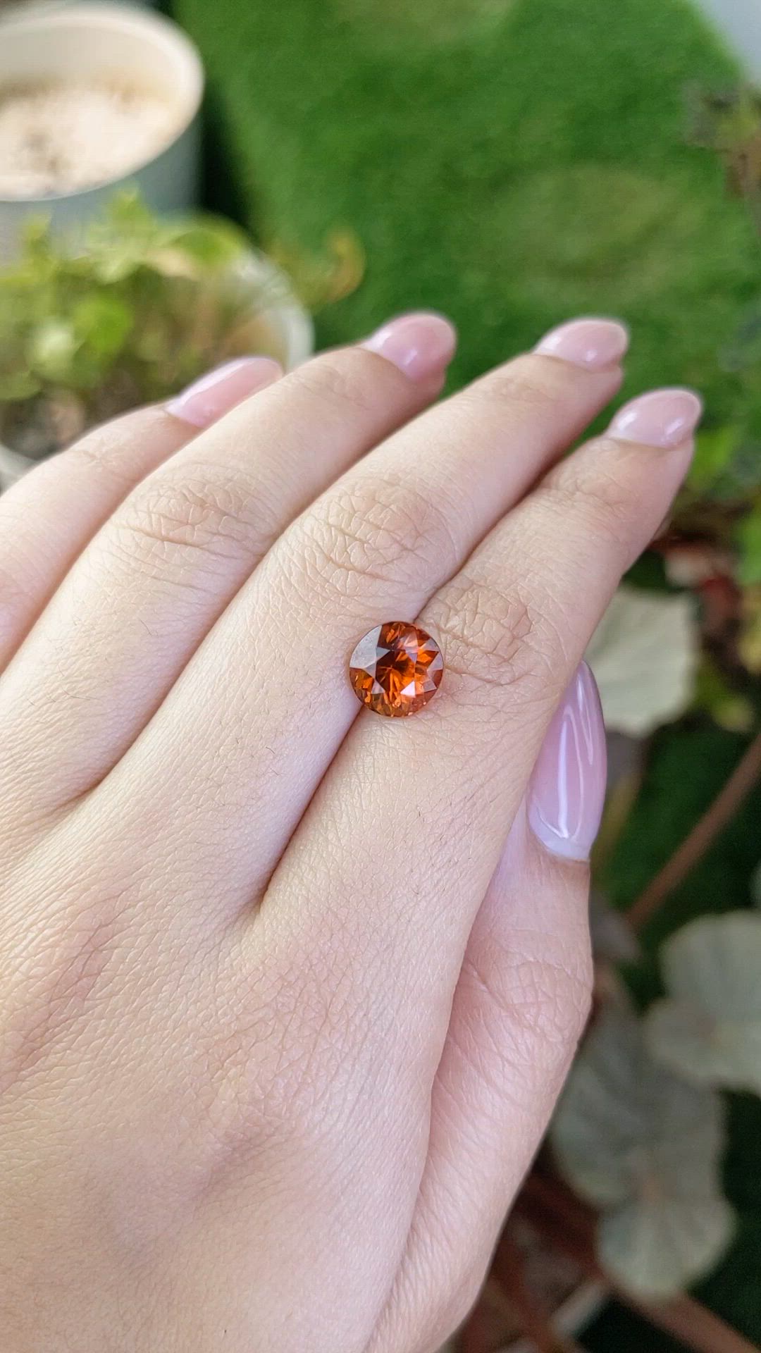 3.11 Ct. Reddish Orange Hessonite Garnet from Madagascar Size Video