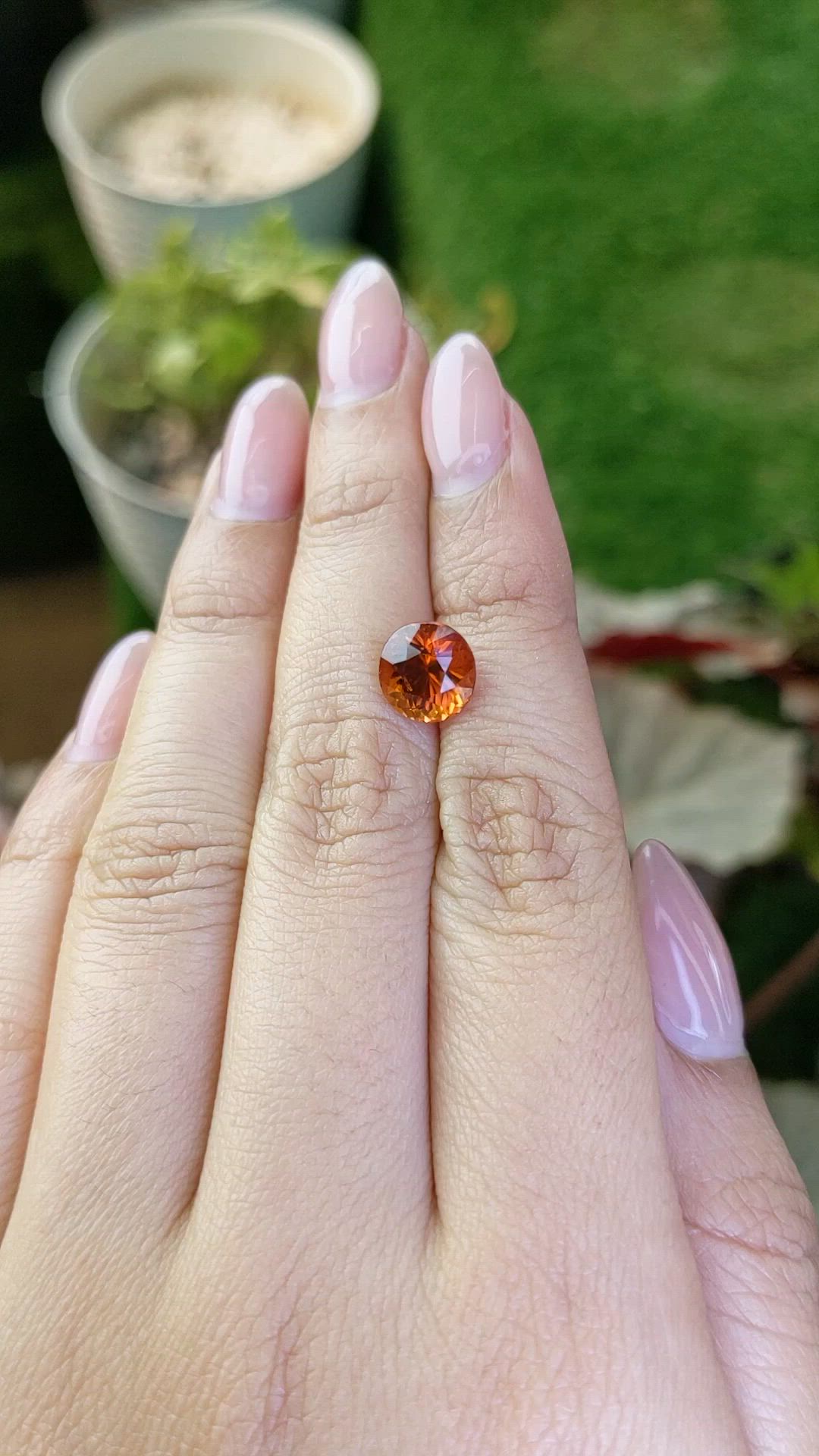 3.11 Ct. Reddish Orange Hessonite Garnet from Madagascar Size Video