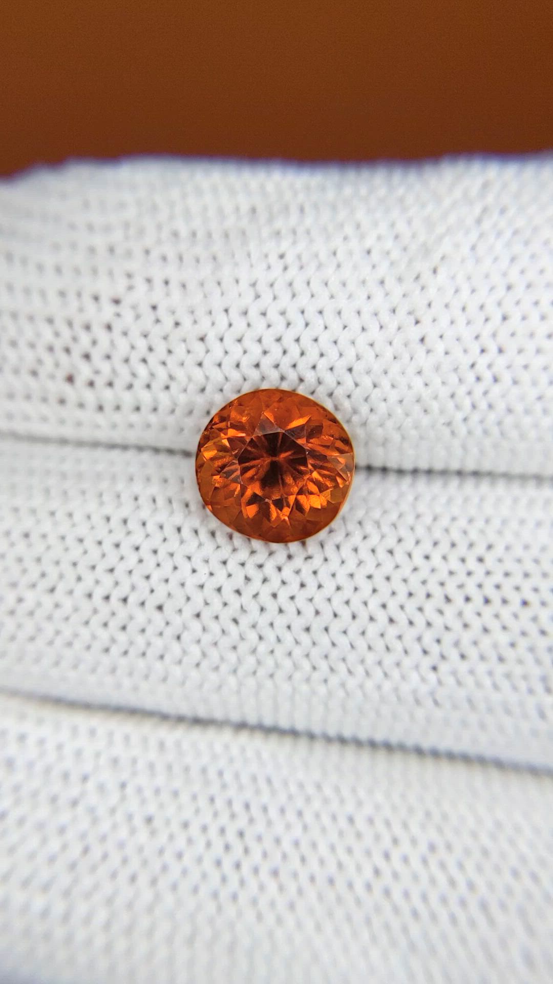 3.11 Ct. Reddish Orange Hessonite Garnet from Madagascar Size Video
