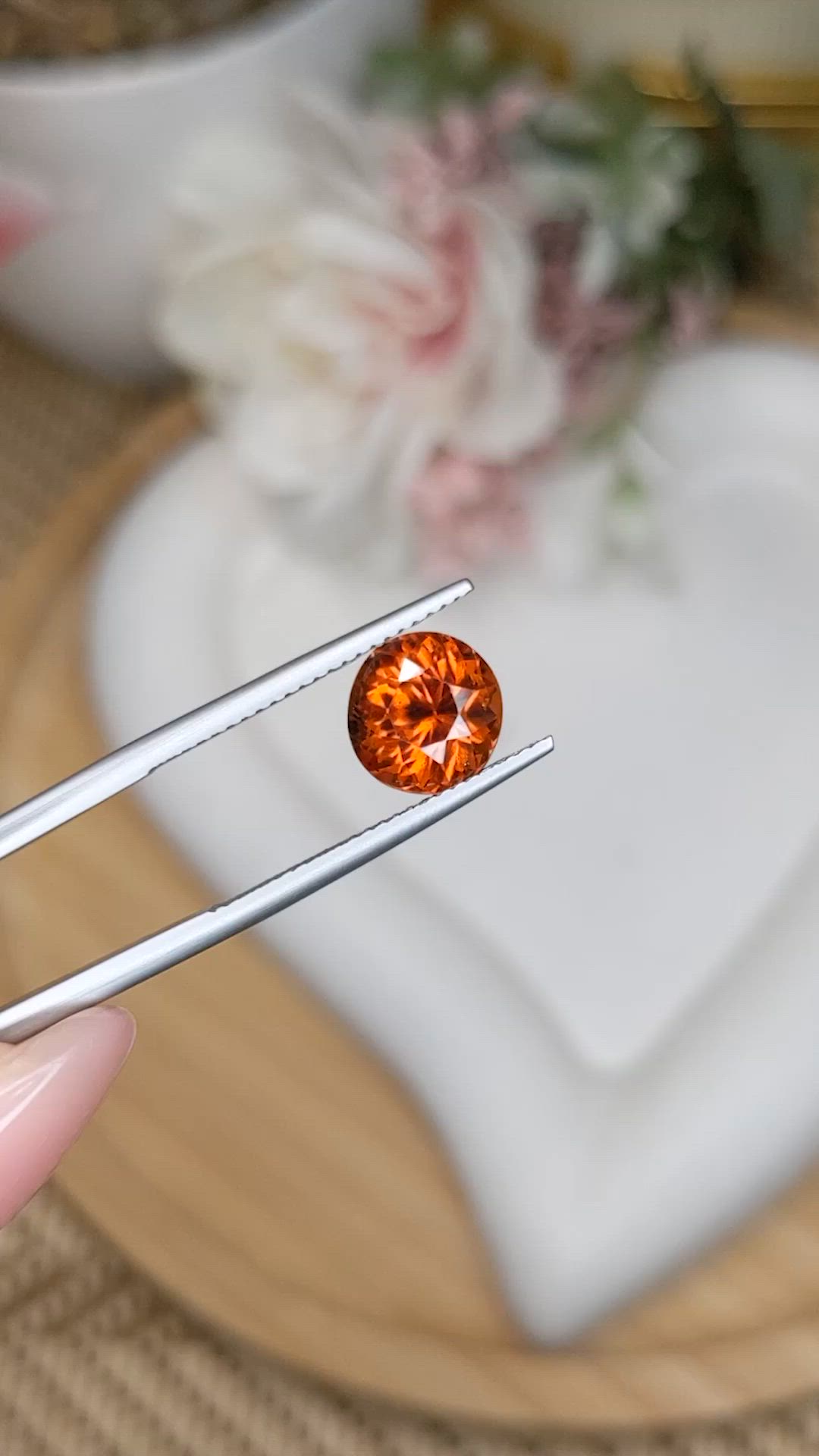 3.11 Ct. Reddish Orange Hessonite Garnet from Madagascar Size Video