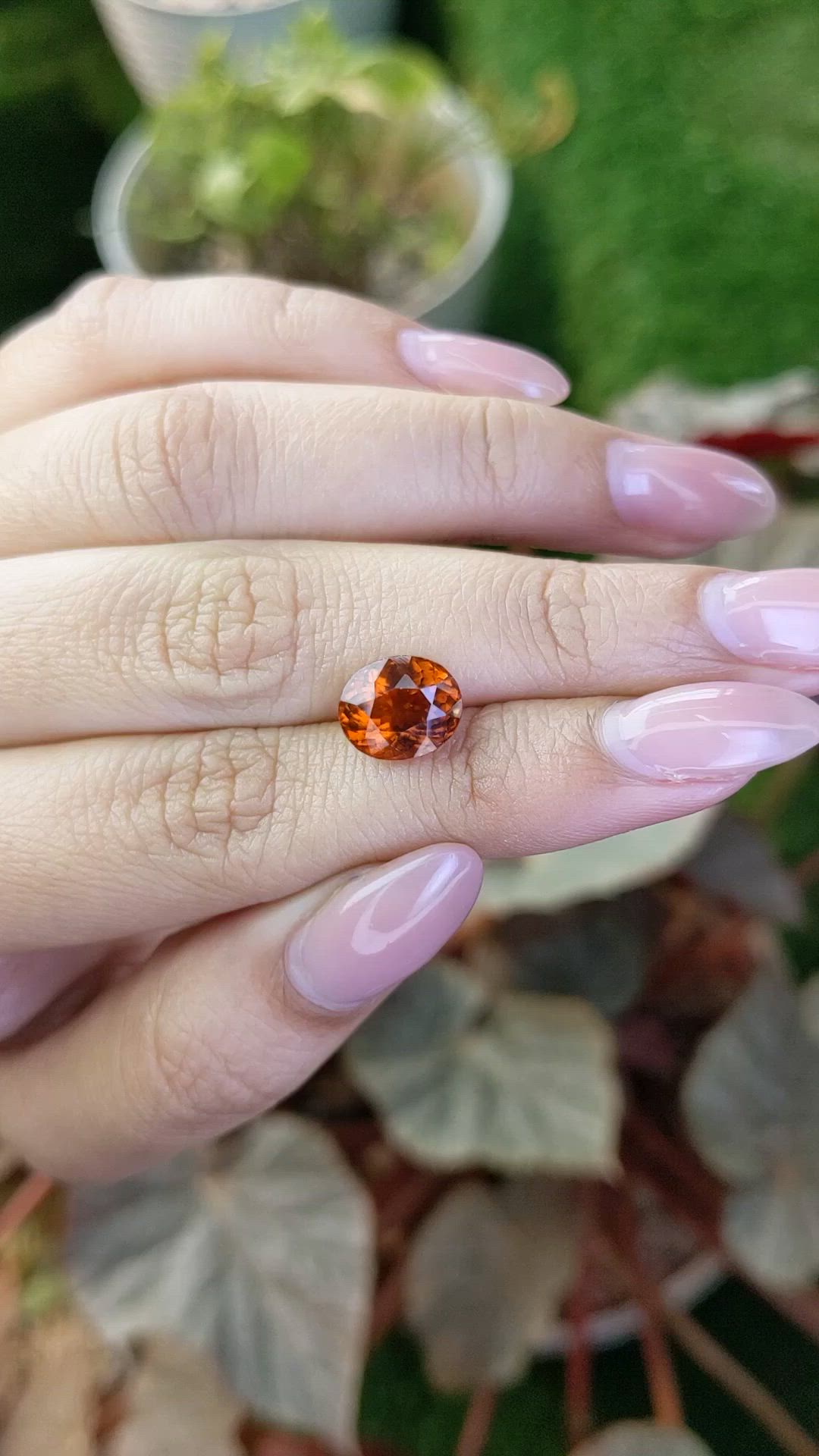 3.77 Ct. Reddish Orange Hessonite Garnet from Madagascar Size Video