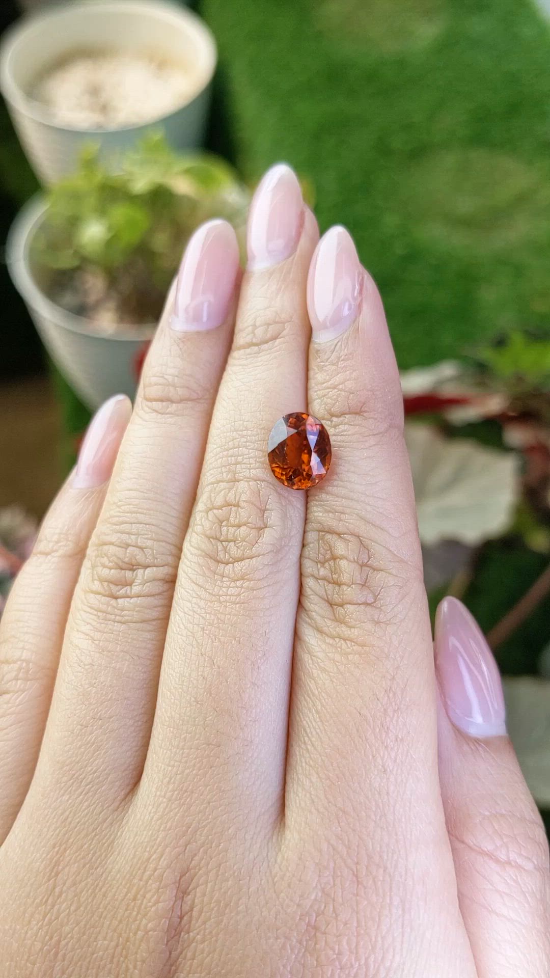 3.77 Ct. Reddish Orange Hessonite Garnet from Madagascar Size Video