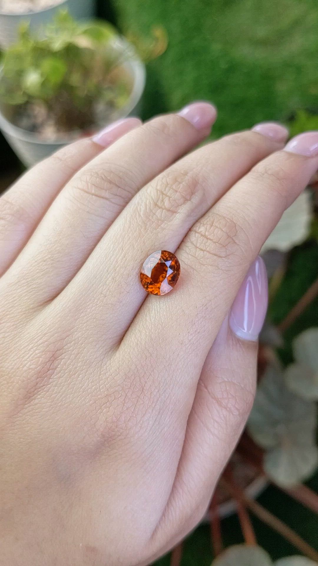 3.77 Ct. Reddish Orange Hessonite Garnet from Madagascar Size Video
