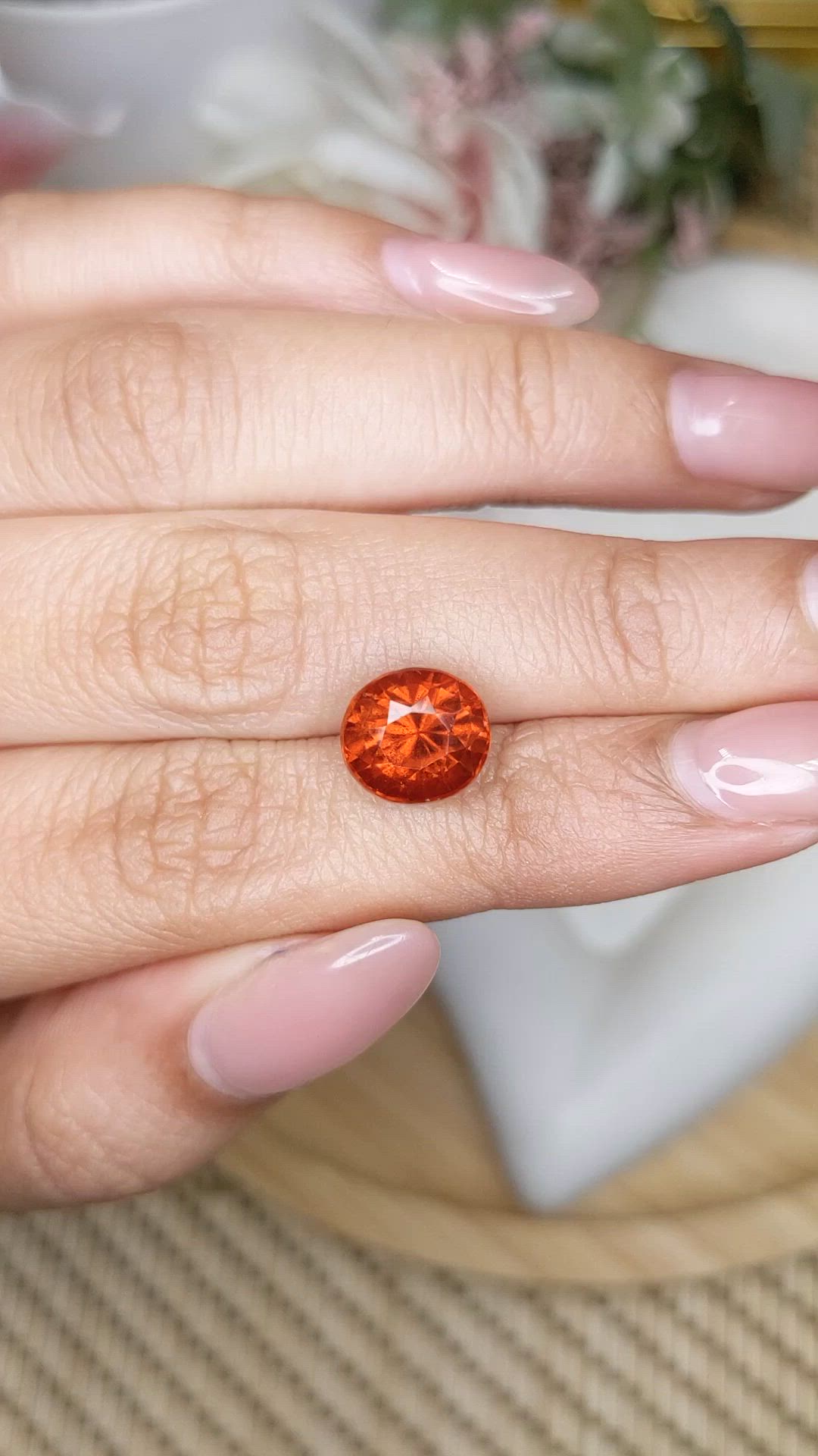 4.63 Ct. Reddish Orange Hessonite Garnet from Madagascar Size Video