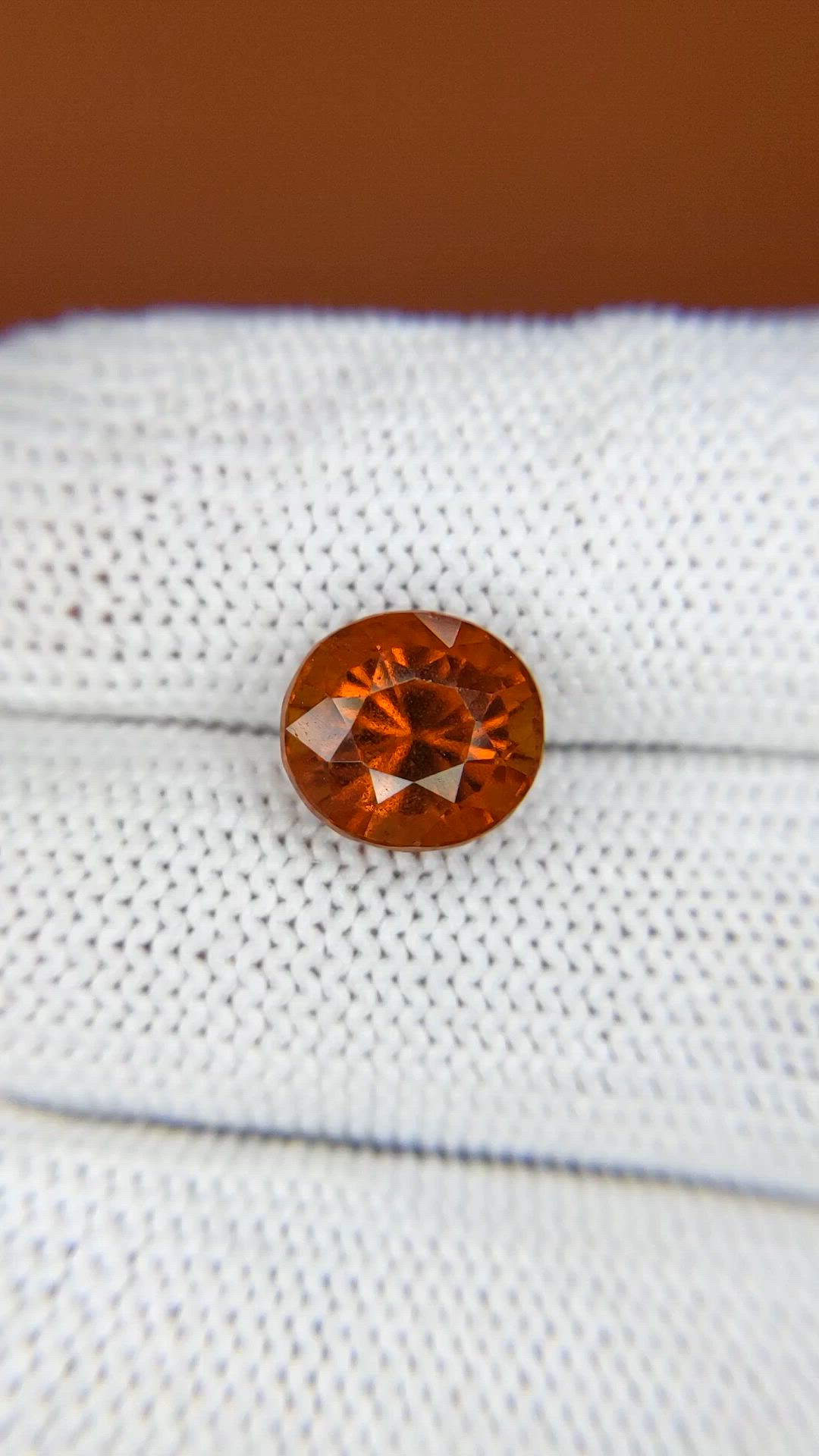 4.63 Ct. Reddish Orange Hessonite Garnet from Madagascar Size Video