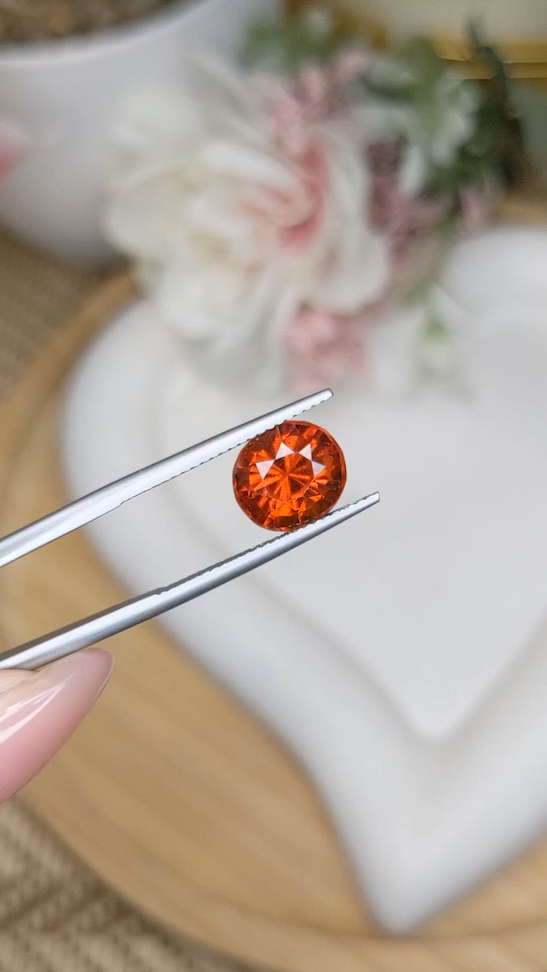 4.63 Ct. Reddish Orange Hessonite Garnet from Madagascar Size Video