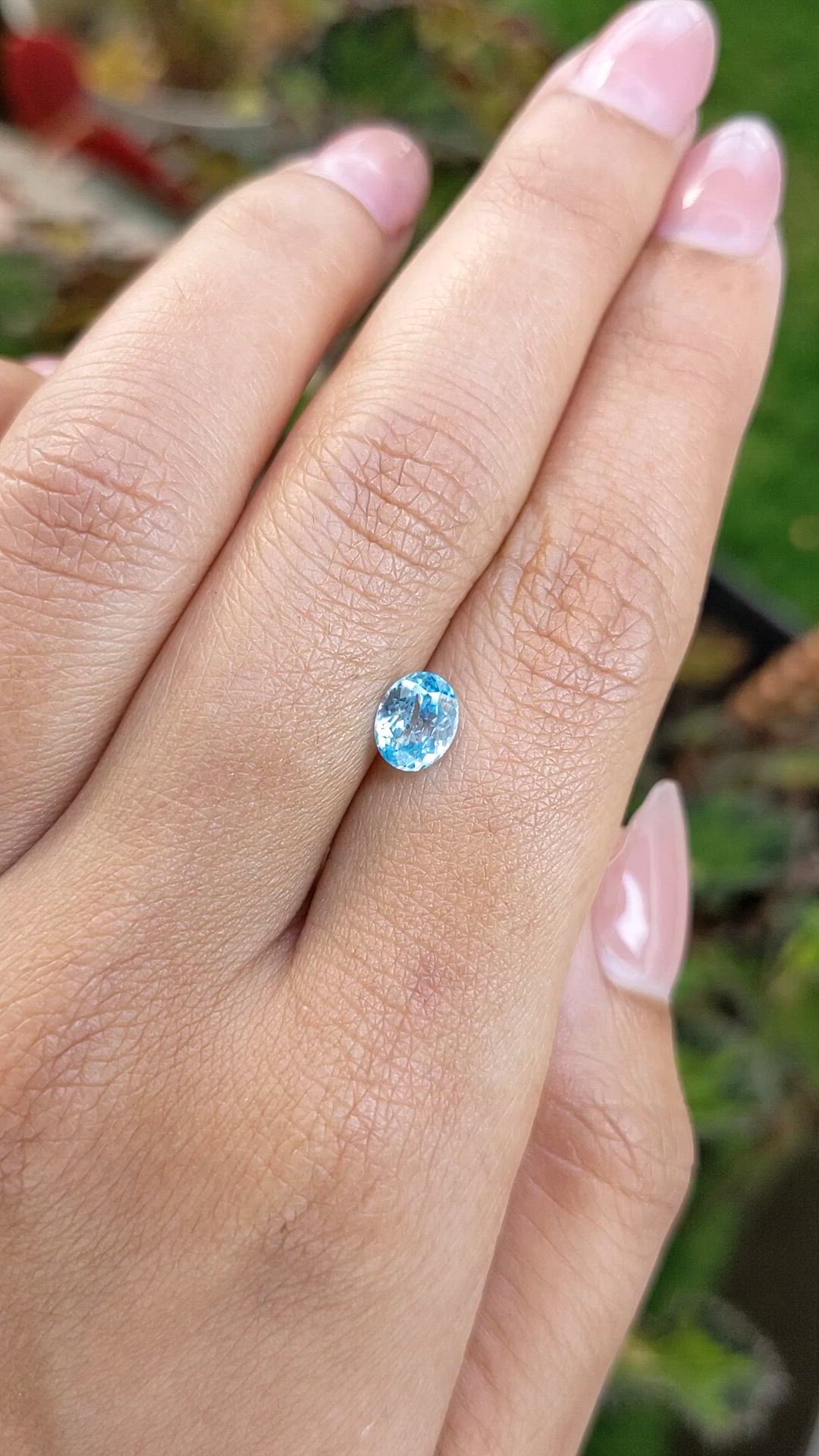 1.19 Ct. Blue Zircon from Ceylon (Sri Lanka) Size Video
