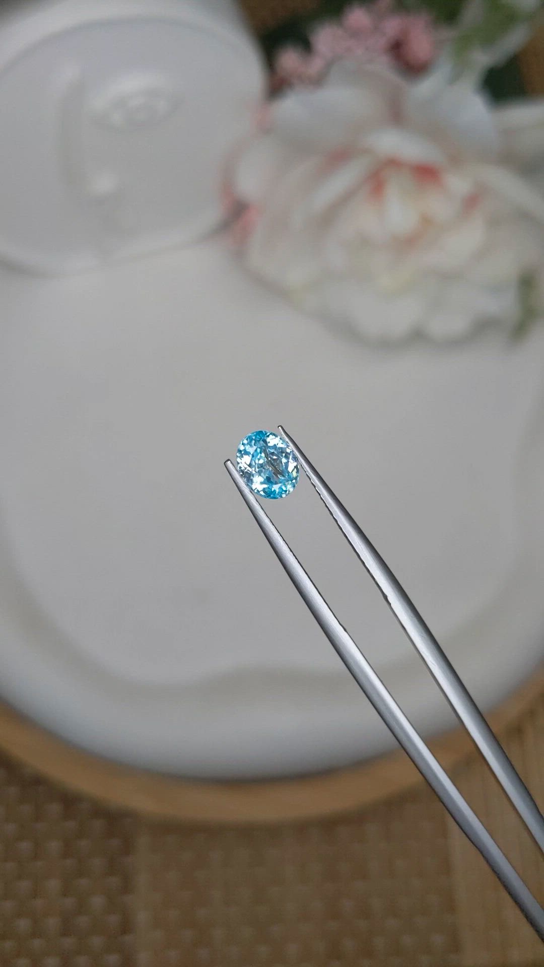 1.19 Ct. Blue Zircon from Ceylon (Sri Lanka) Size Video